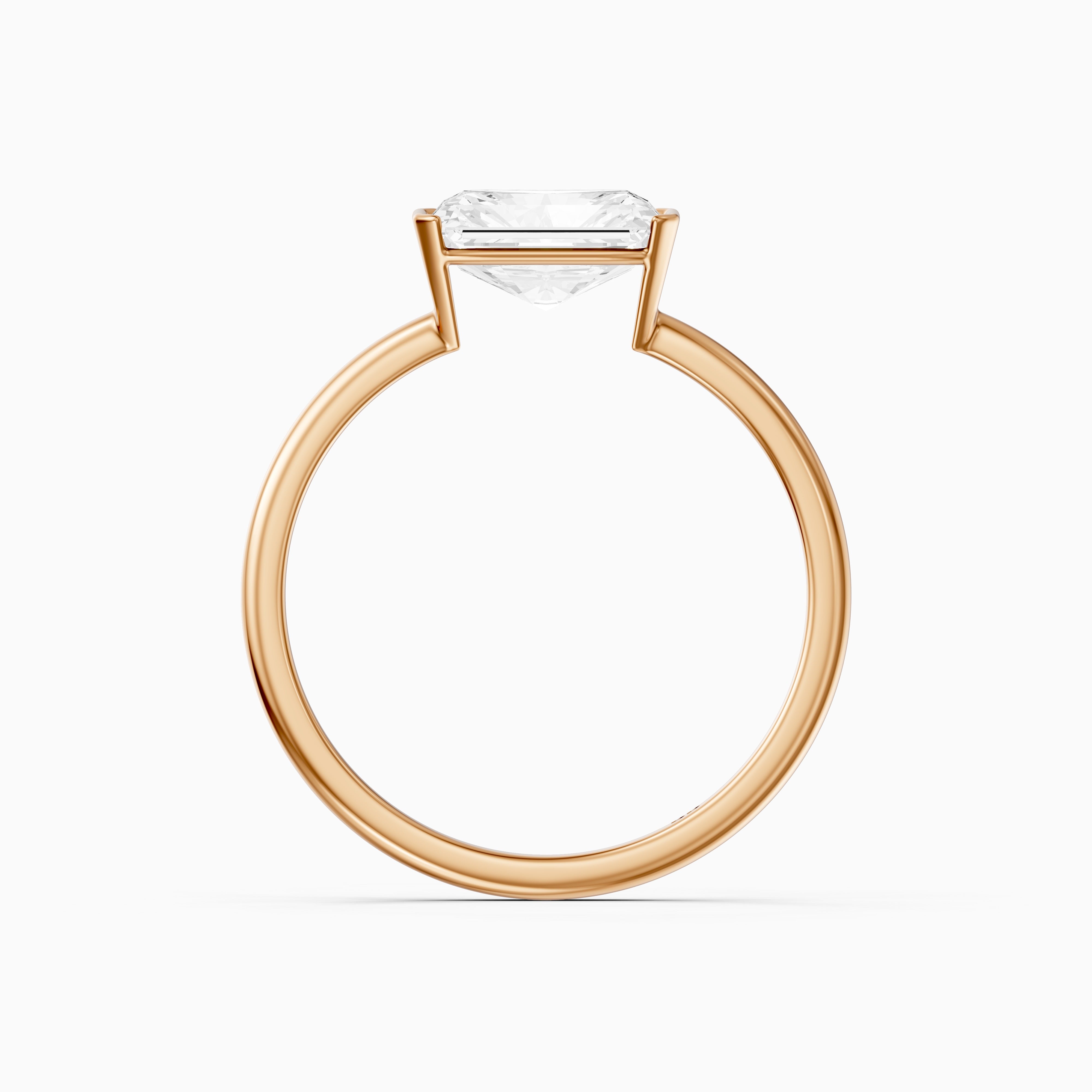 Penelope Radiant Cut East West Half Bezel Lab Grown Diamond Ring