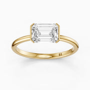 Kennedy Emerald Cut East West Half Bezel Lab Grown Diamond Ring