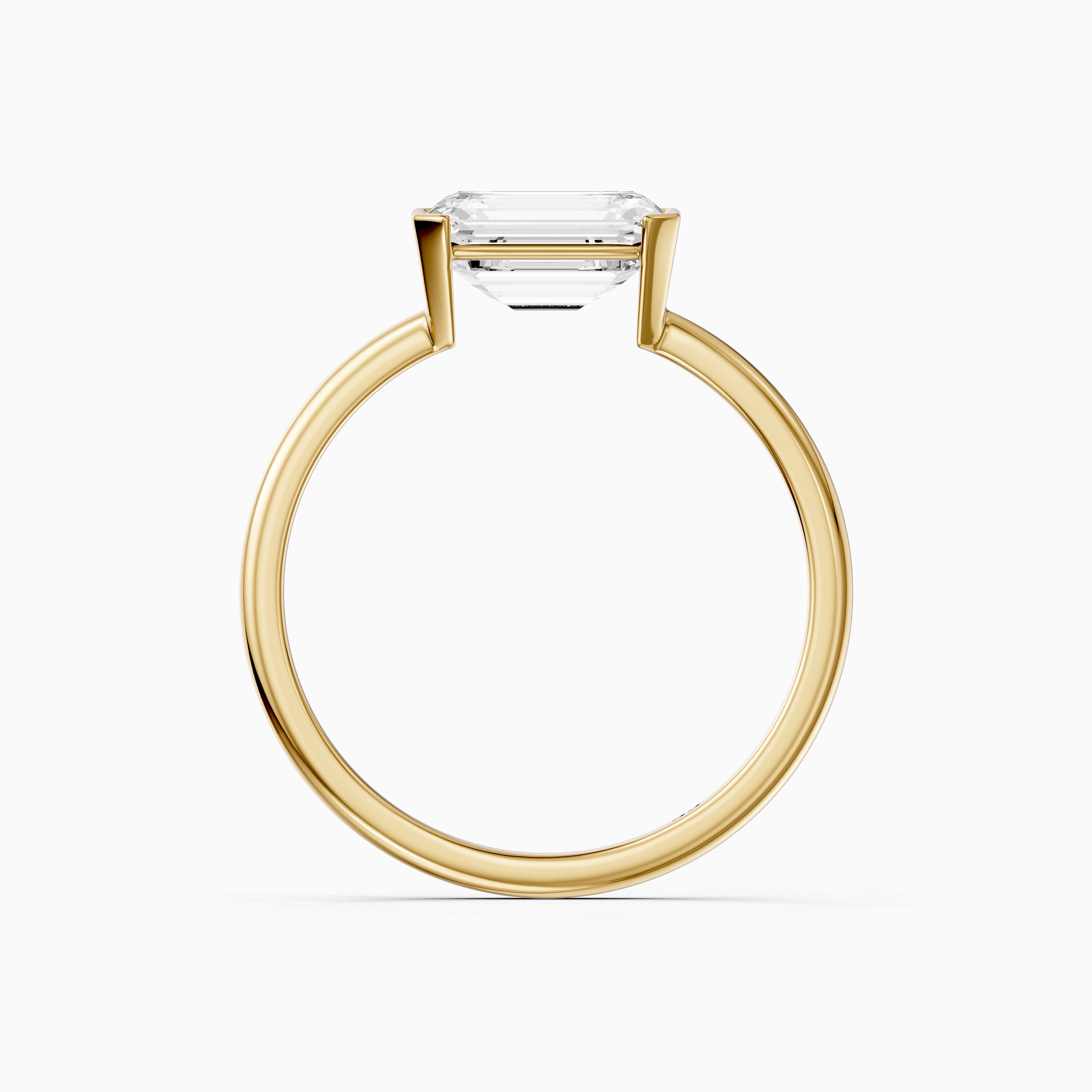 Kennedy Emerald Cut East West Half Bezel Lab Grown Diamond Ring