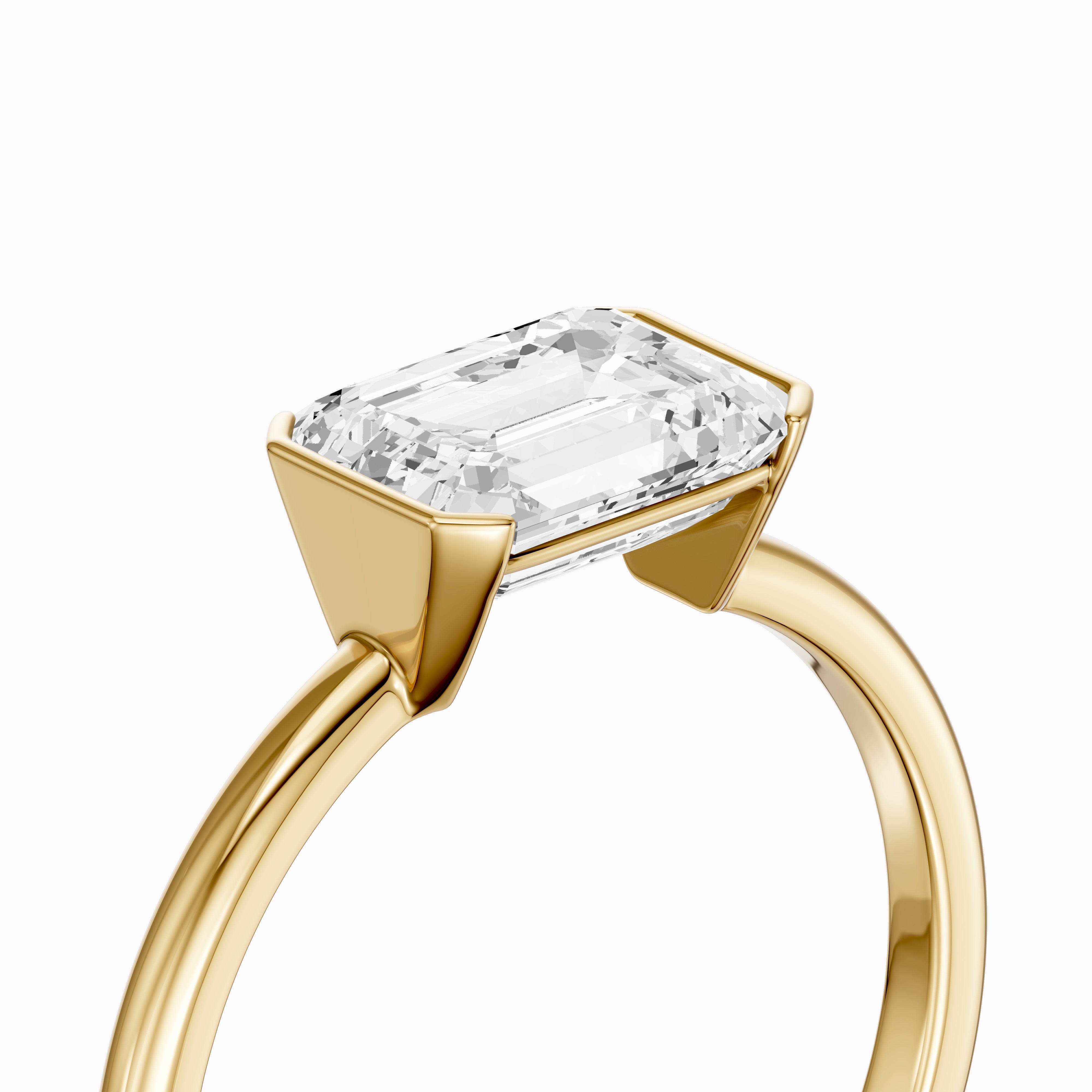 Kennedy Emerald Cut East West Half Bezel Lab Grown Diamond Ring