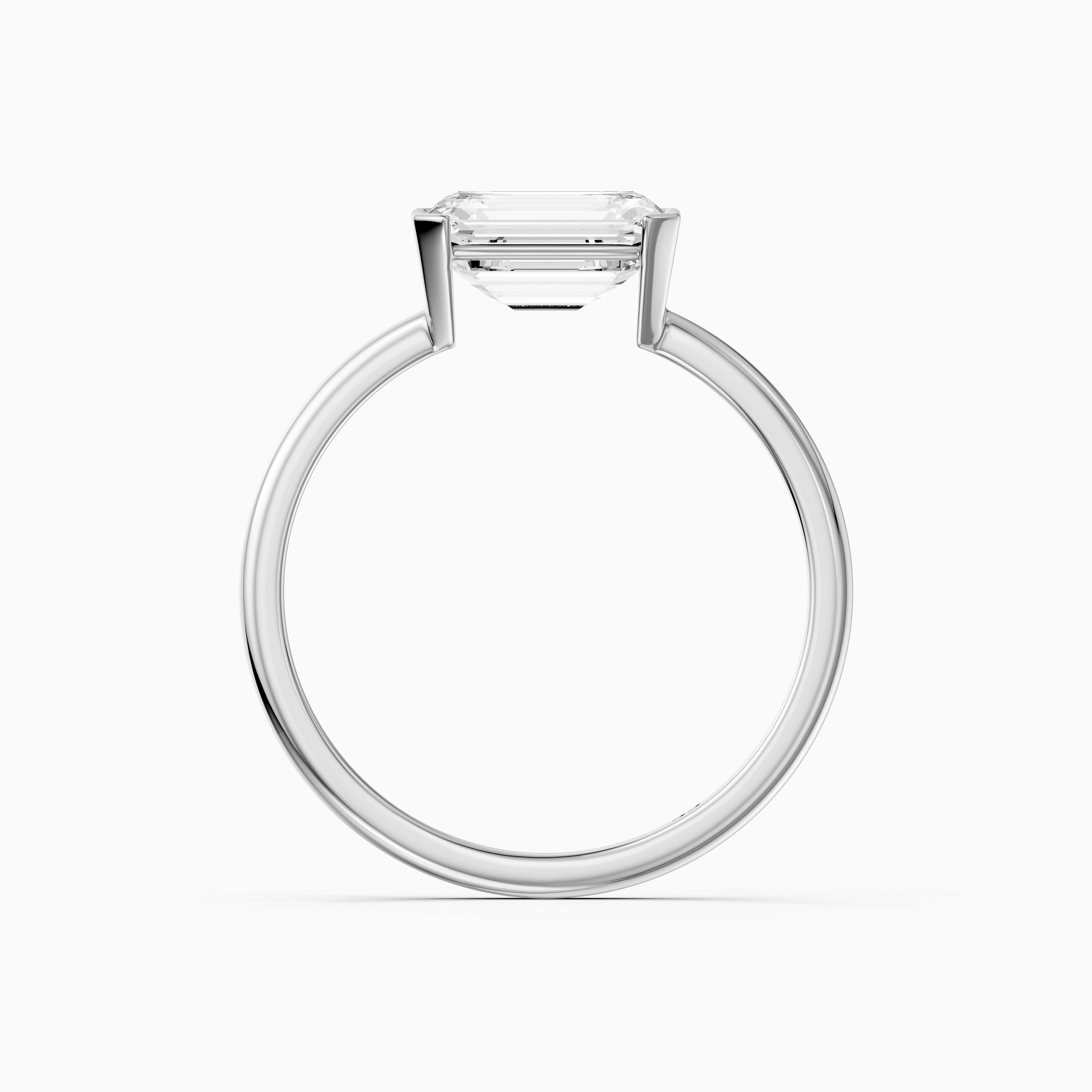 Kennedy Emerald Cut East West Half Bezel Lab Grown Diamond Ring