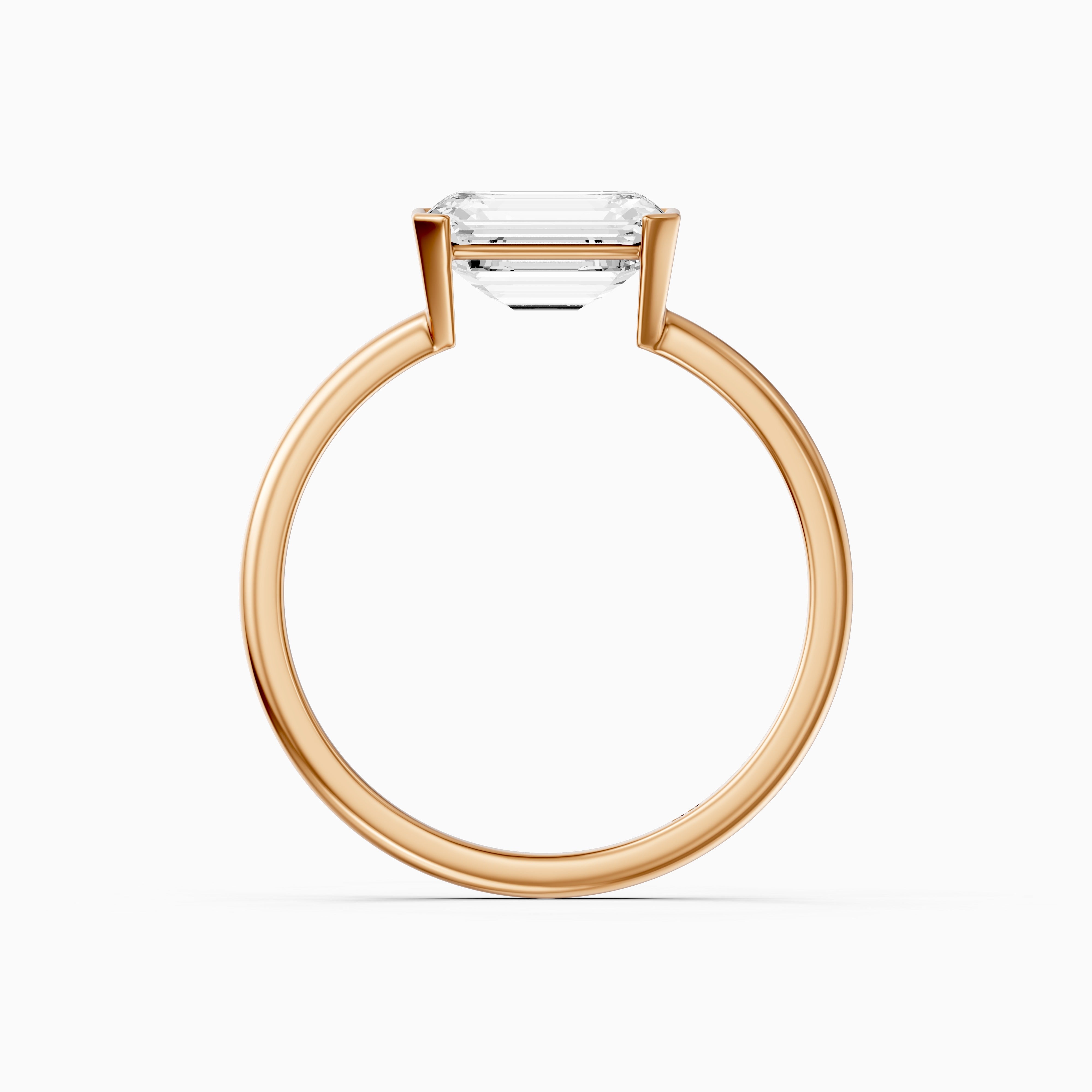 Kennedy Emerald Cut East West Half Bezel Lab Grown Diamond Ring