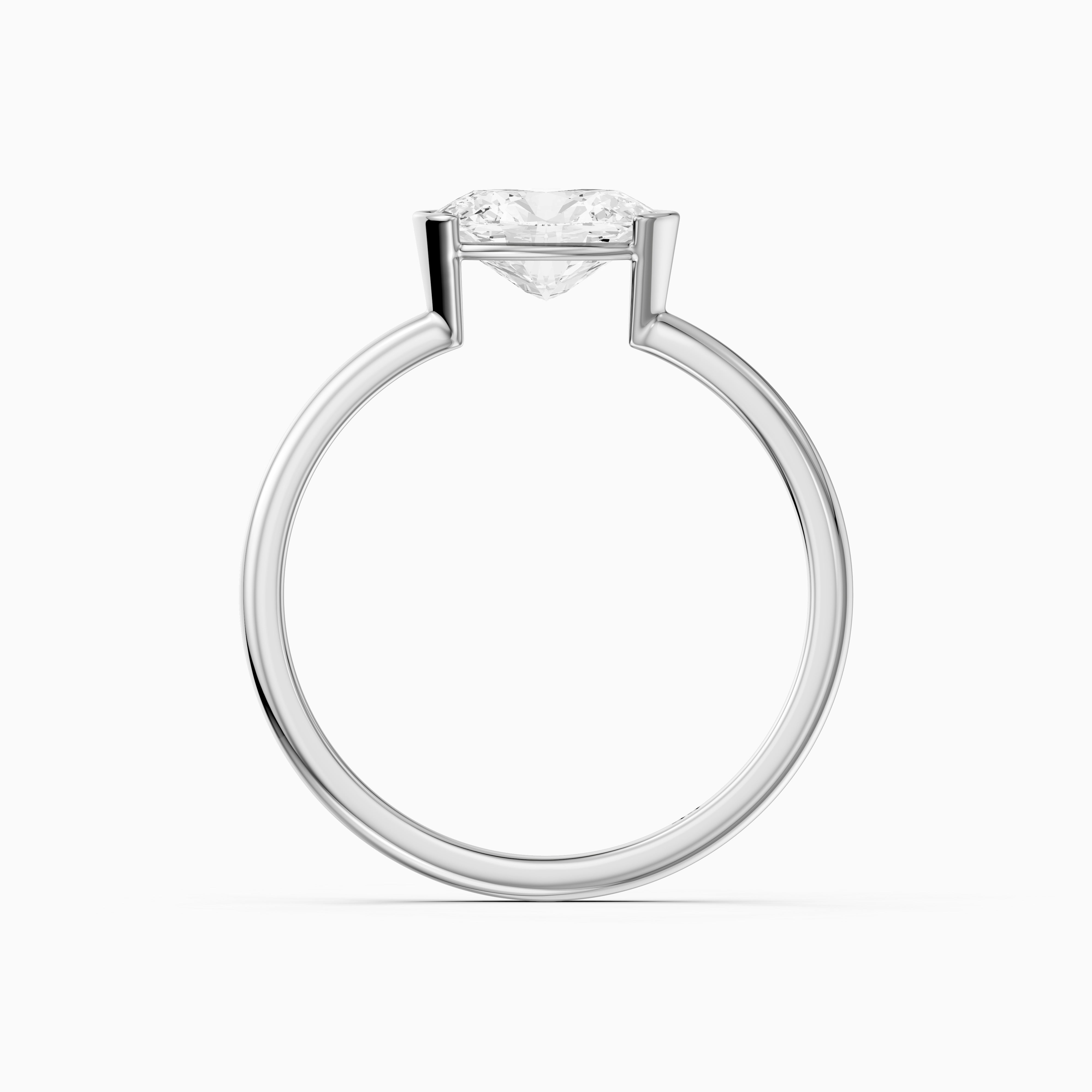 Zendaya Oval Cut East West Half Bezel Lab Grown Diamond Ring