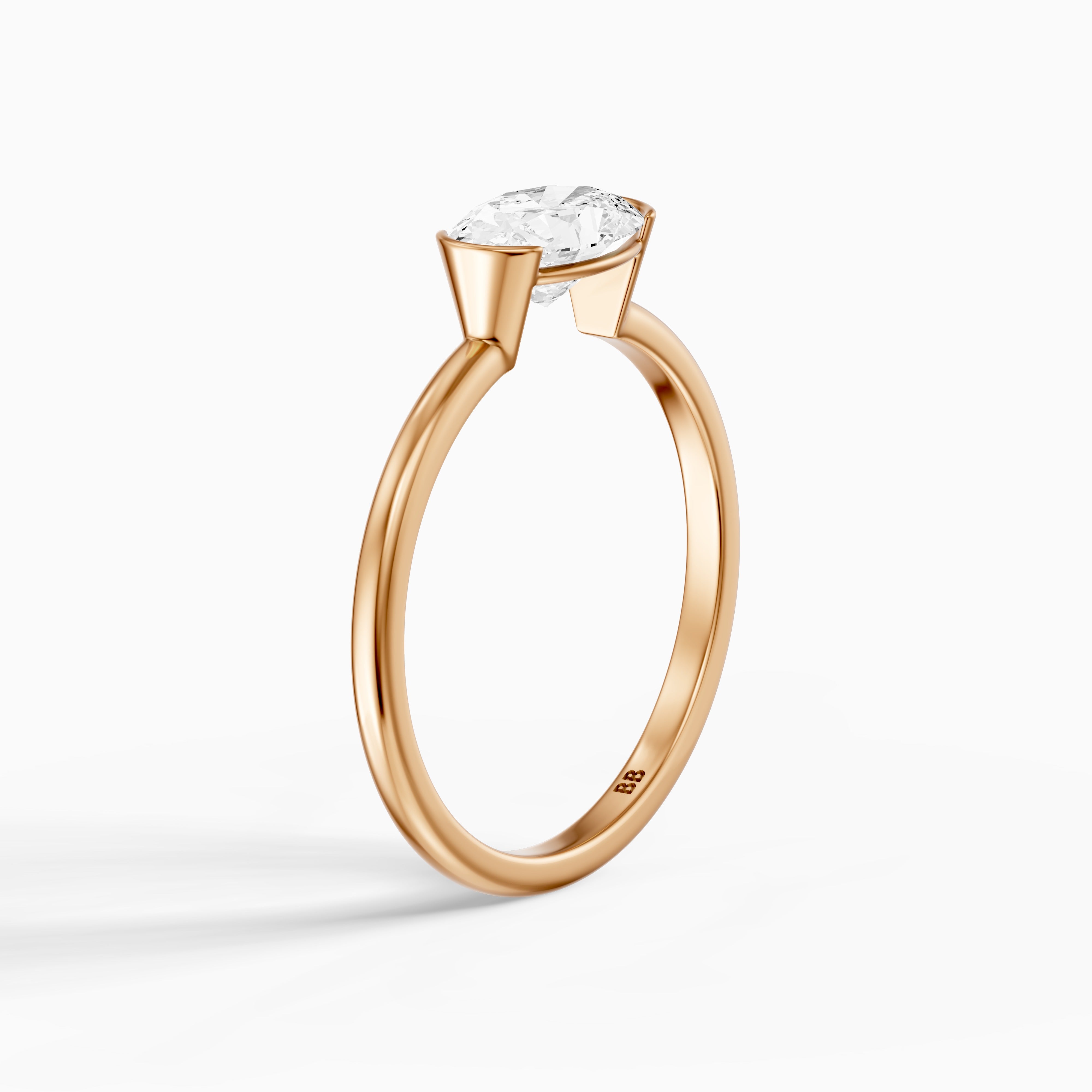 Zendaya Oval Cut East West Half Bezel Lab Grown Diamond Ring