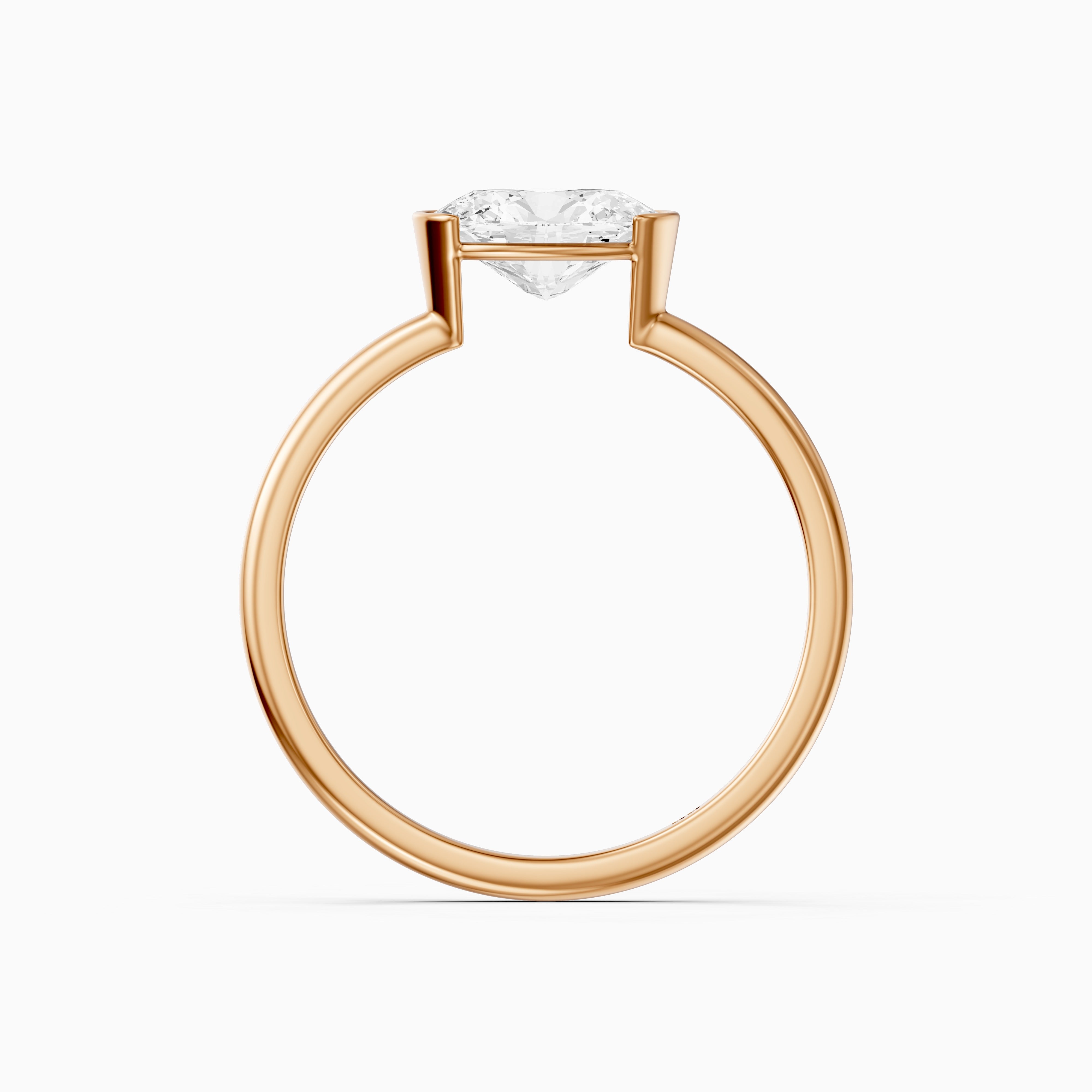 Zendaya Oval Cut East West Half Bezel Lab Grown Diamond Ring