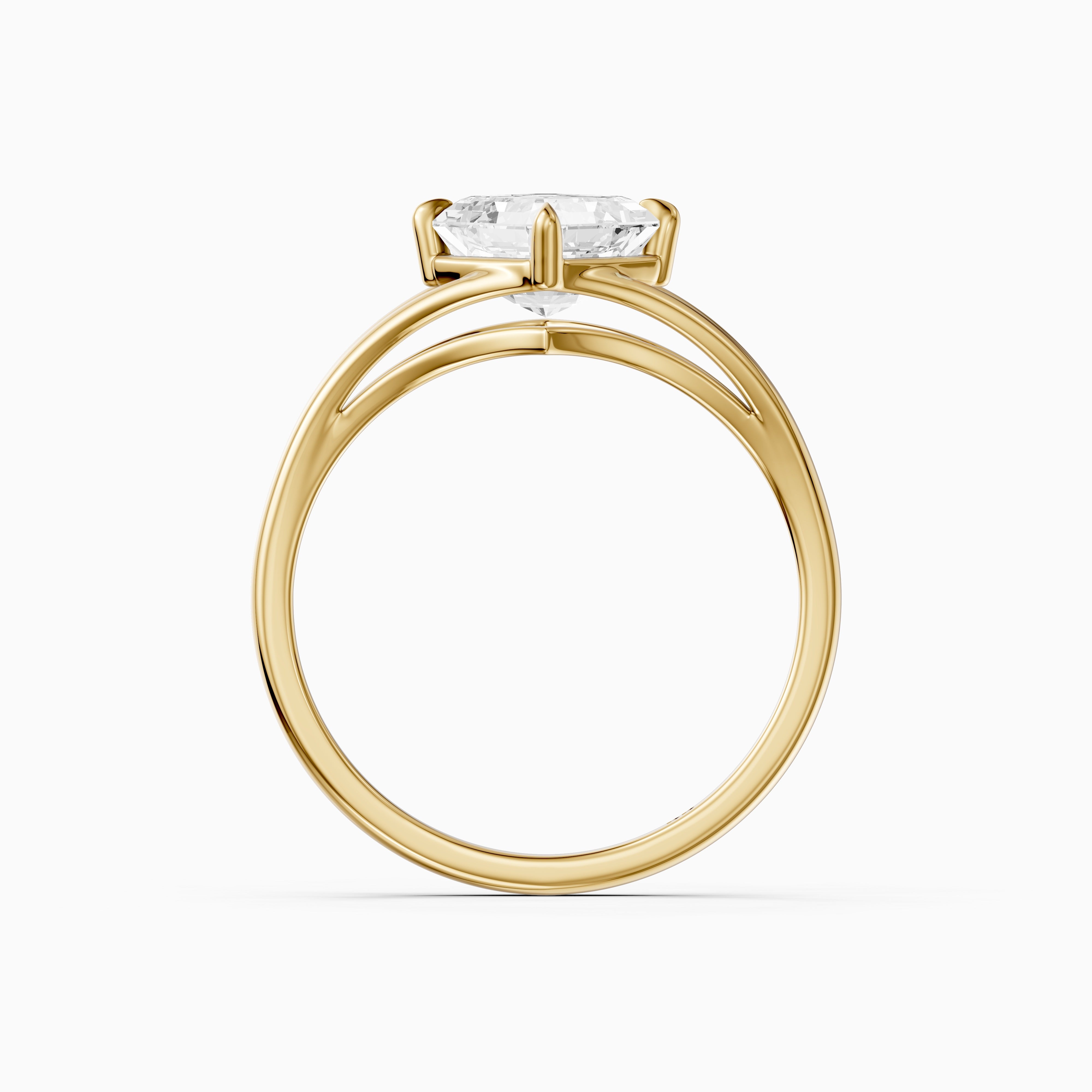 Brielle Asscher Cut Solitaire Lab Diamond Ring with Split Shank
