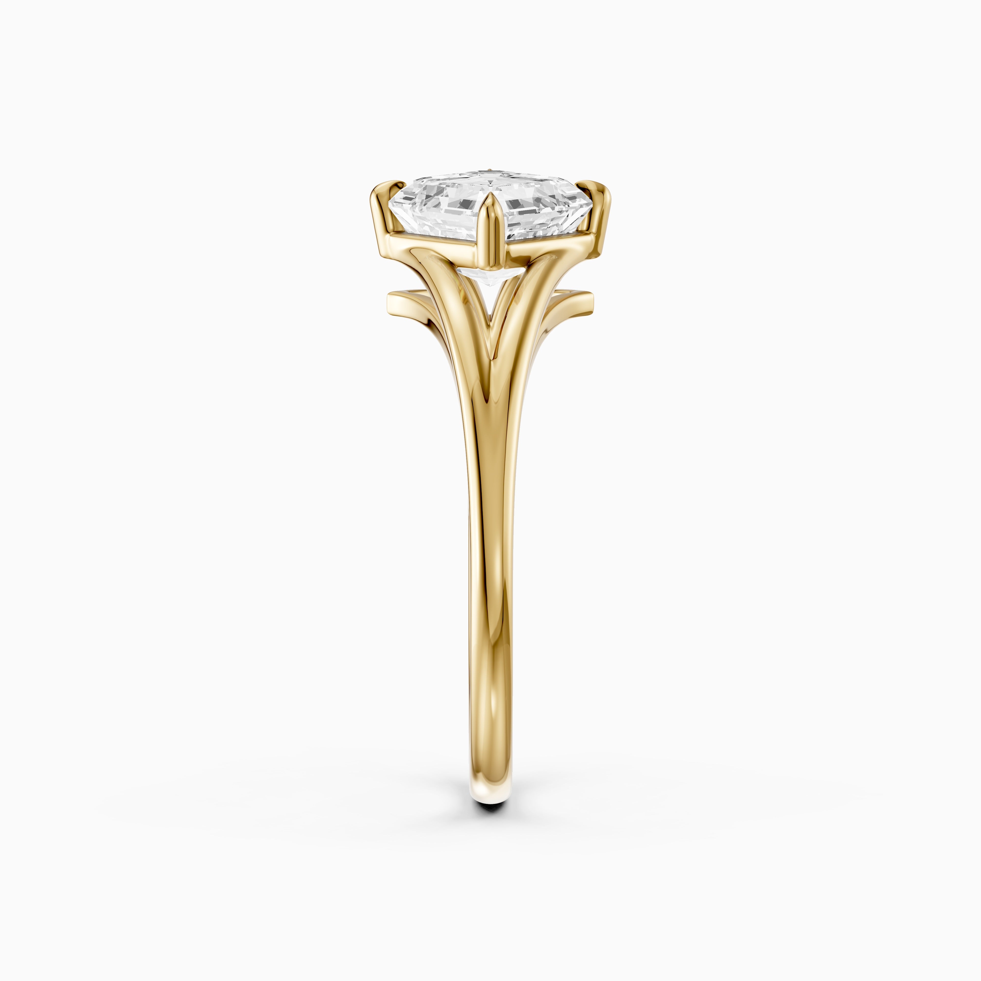 Brielle Asscher Cut Solitaire Lab Diamond Ring with Split Shank