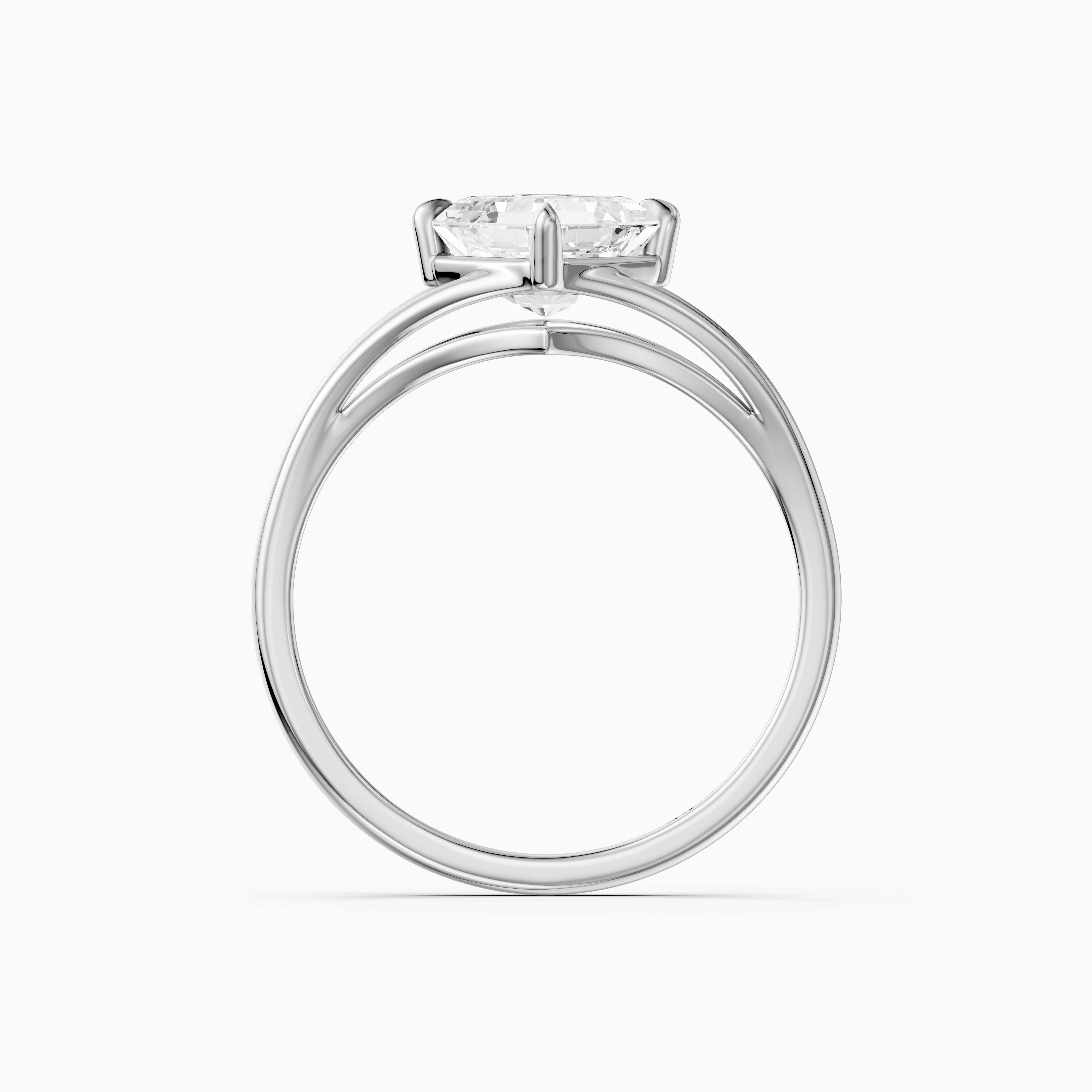 Brielle Asscher Cut Solitaire Lab Diamond Ring with Split Shank
