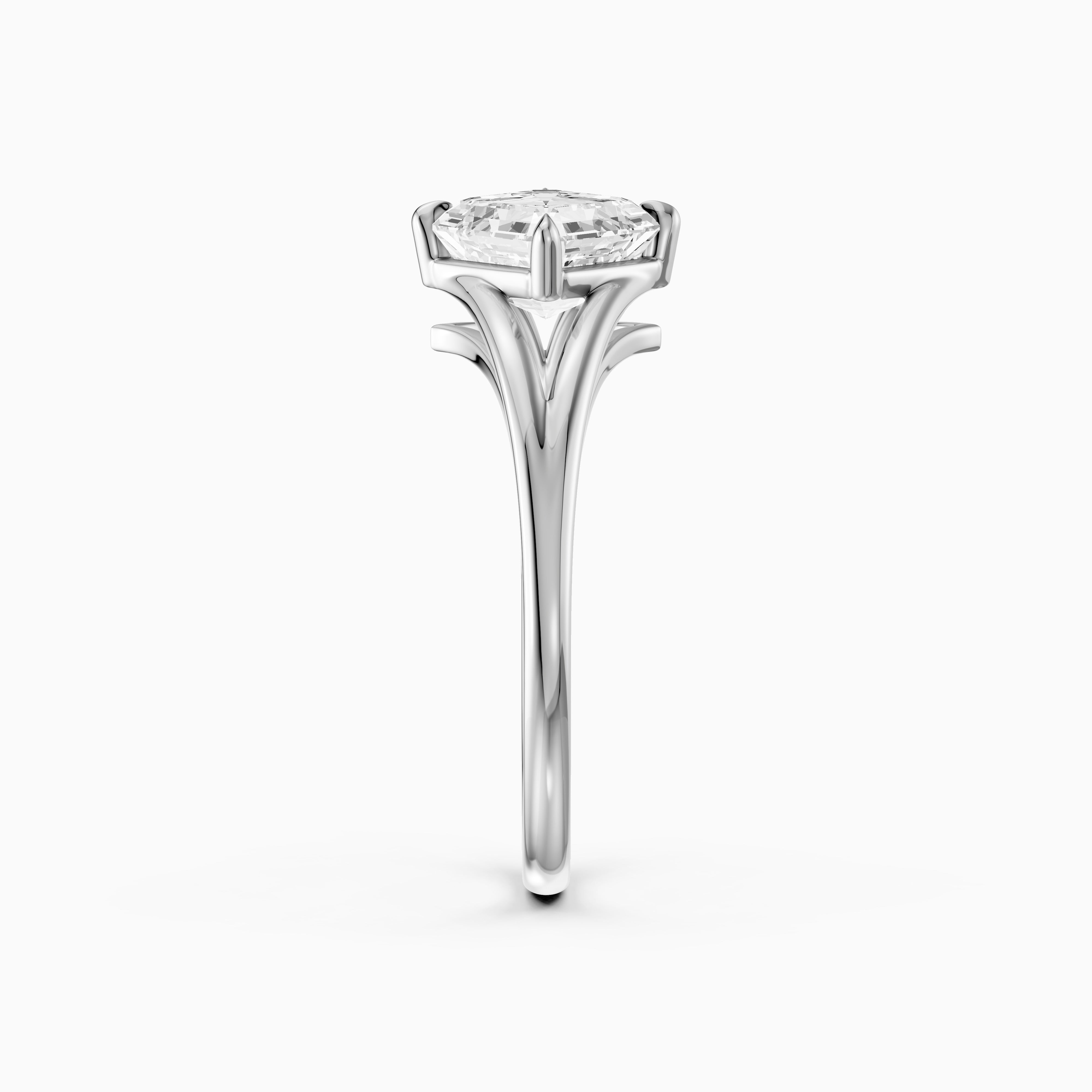 Brielle Asscher Cut Solitaire Lab Diamond Ring with Split Shank
