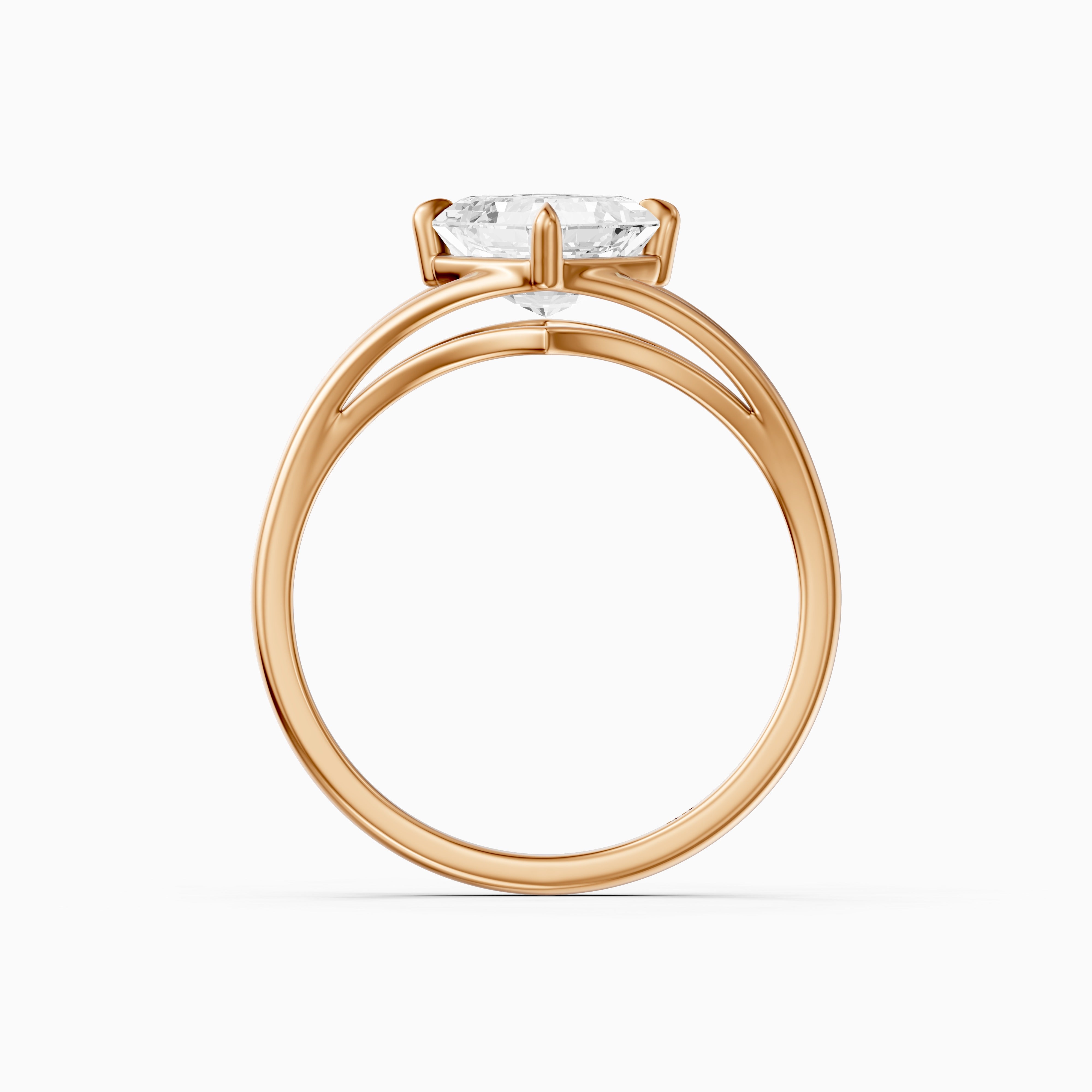Brielle Asscher Cut Solitaire Lab Diamond Ring with Split Shank