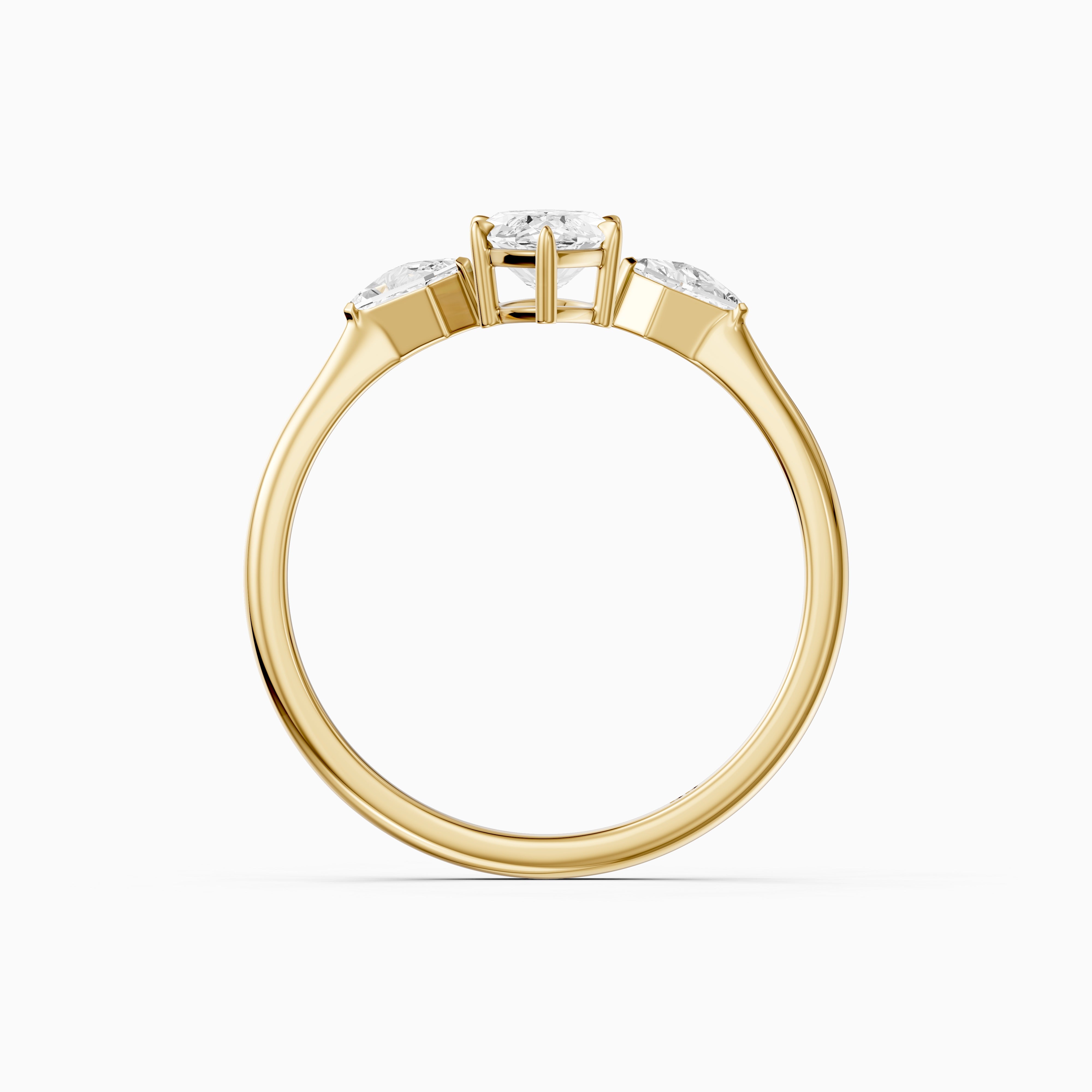 Allison Marquise Cut Side Kite Cut Lab Grown Diamond Engagement Ring