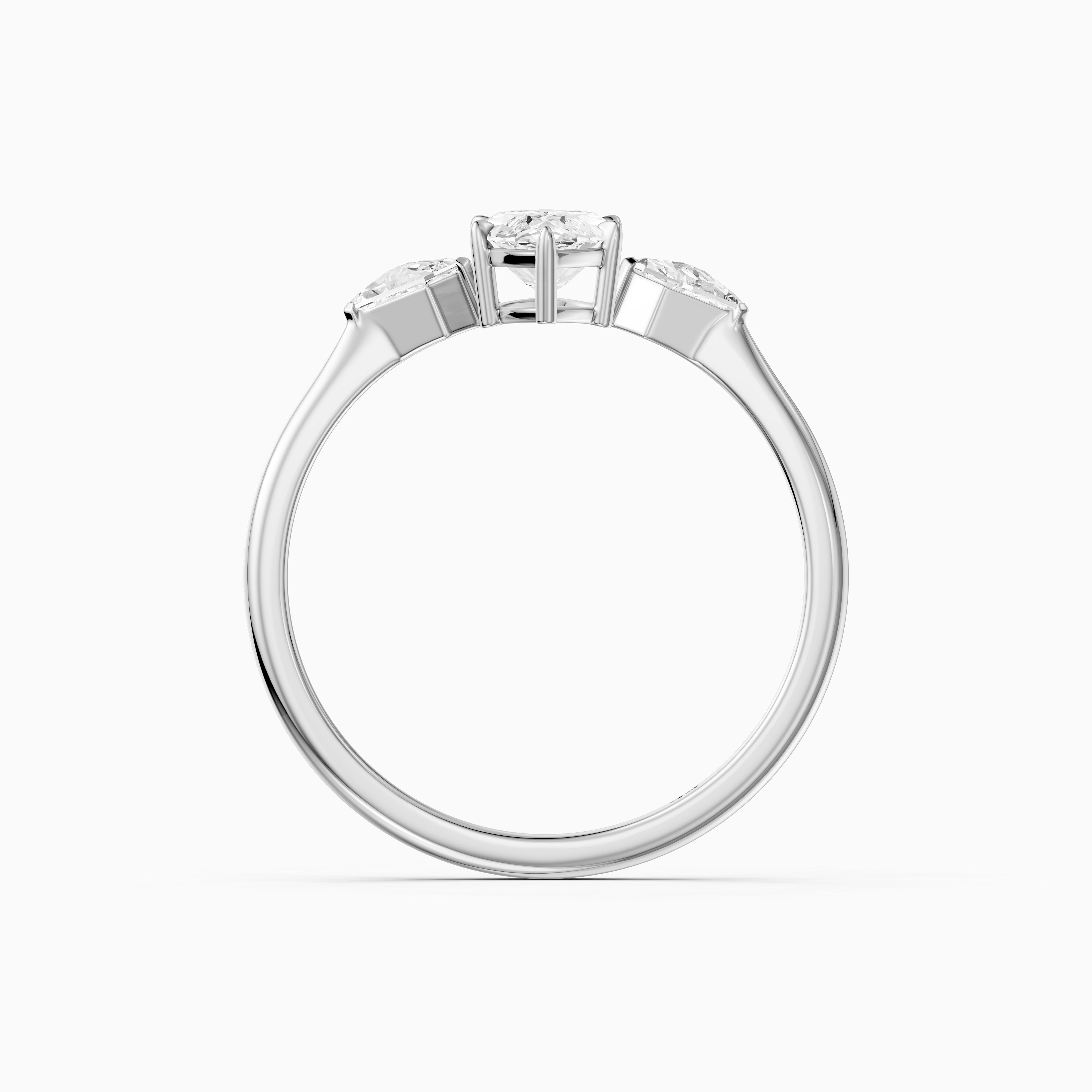Allison Marquise Cut Side Kite Cut Lab Grown Diamond Engagement Ring