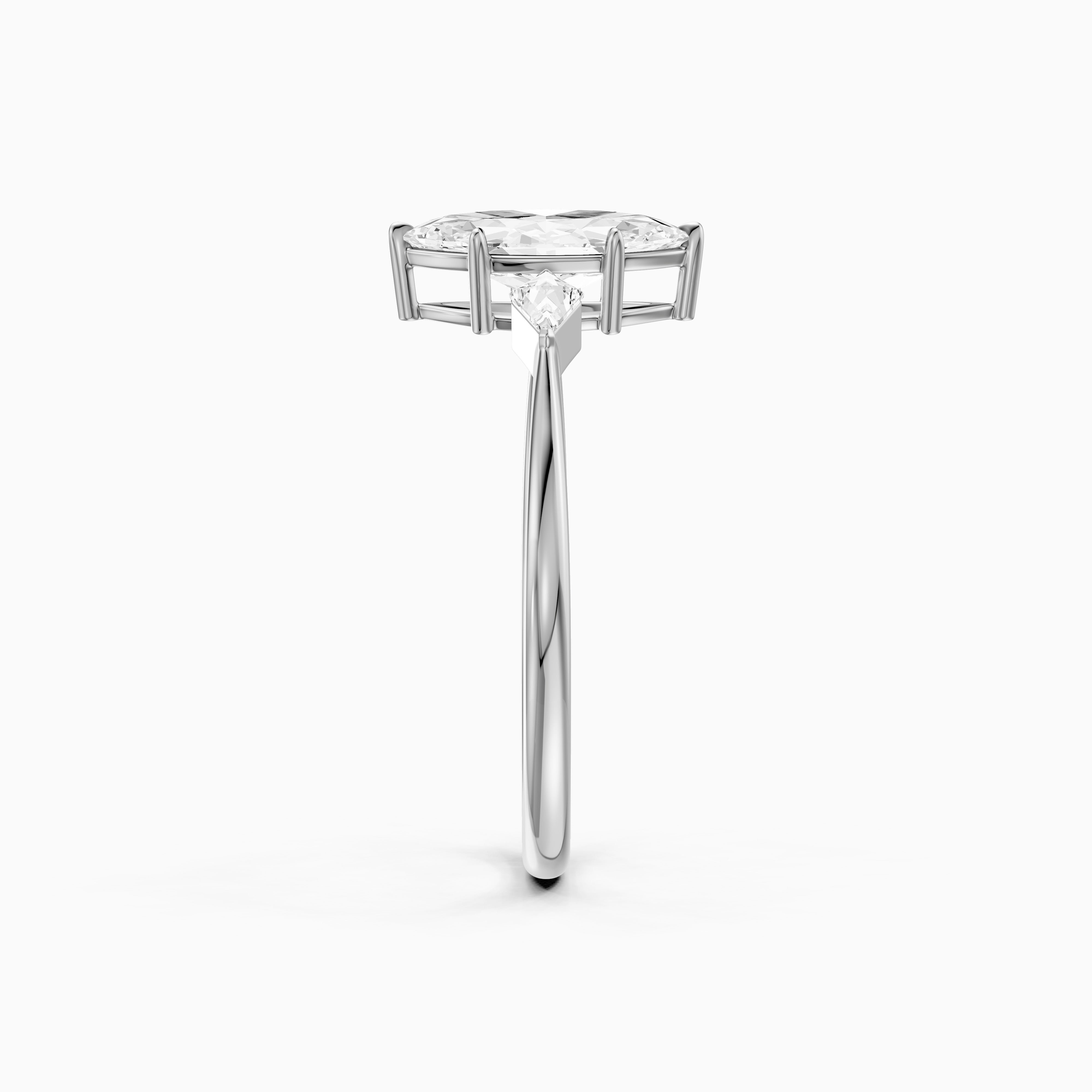 Allison Marquise Cut Side Kite Cut Lab Grown Diamond Engagement Ring