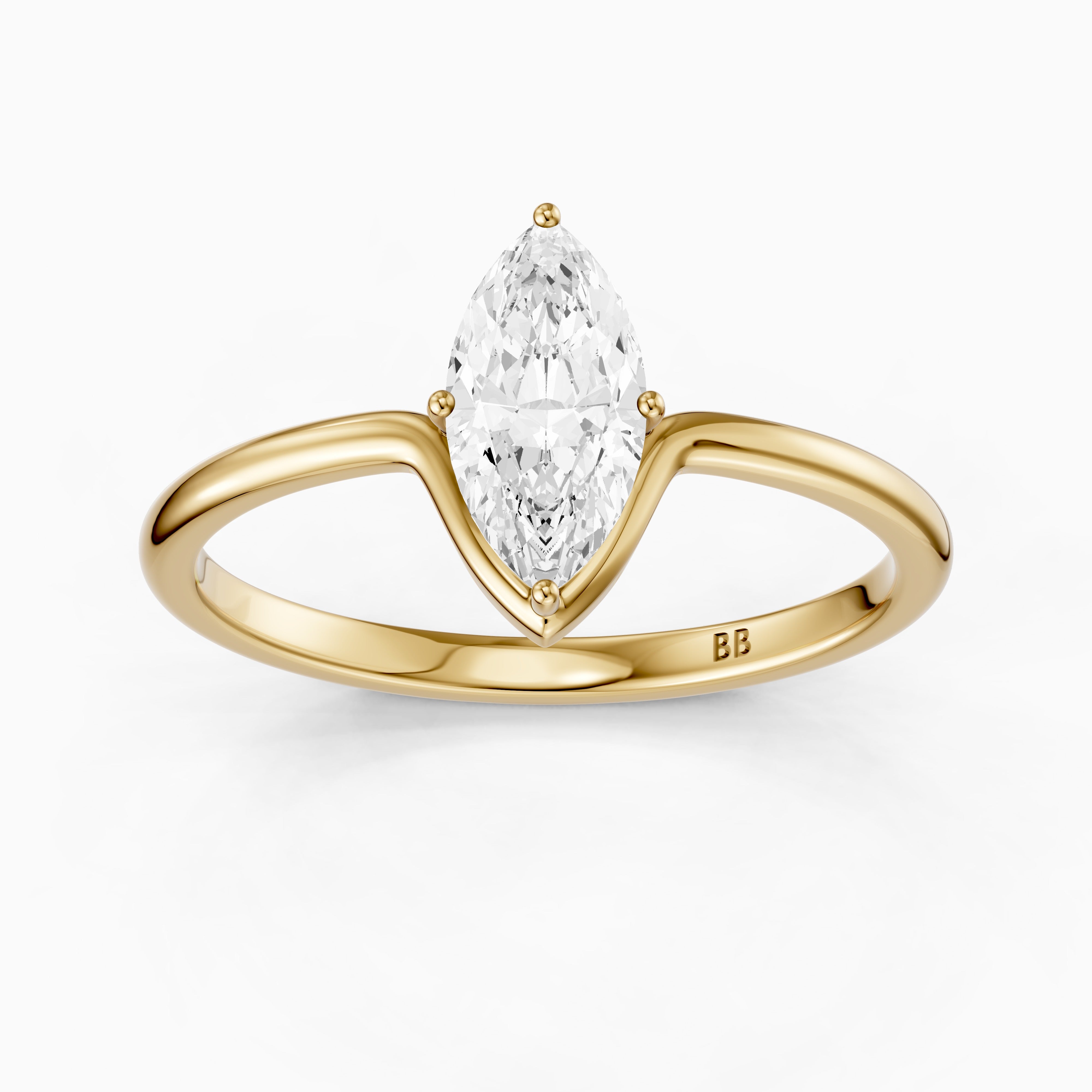 Andreaah Marquise Cut Solitaire Designer Moissanite Diamond Ring