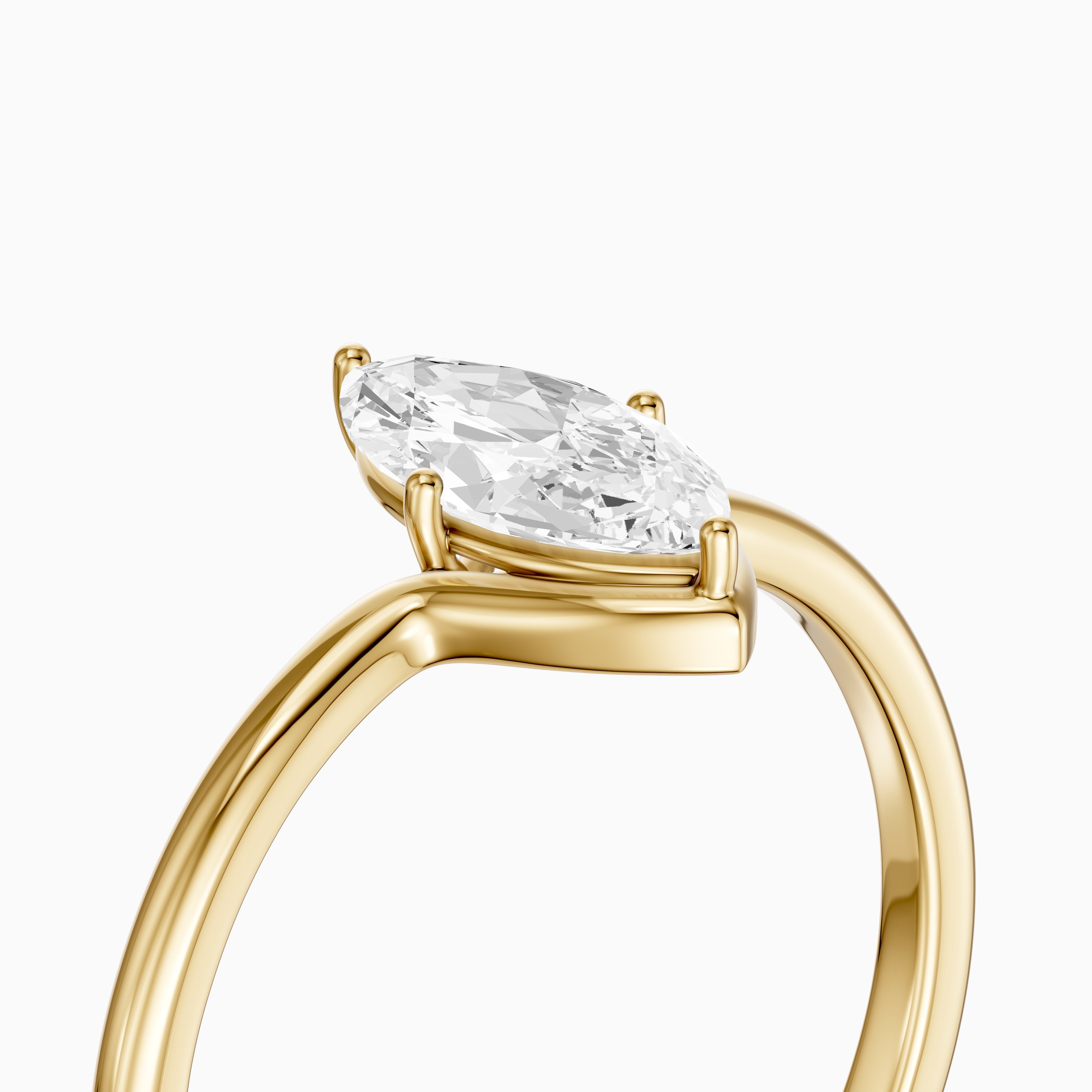 Andreaah Marquise Cut Solitaire Designer Moissanite Diamond Ring