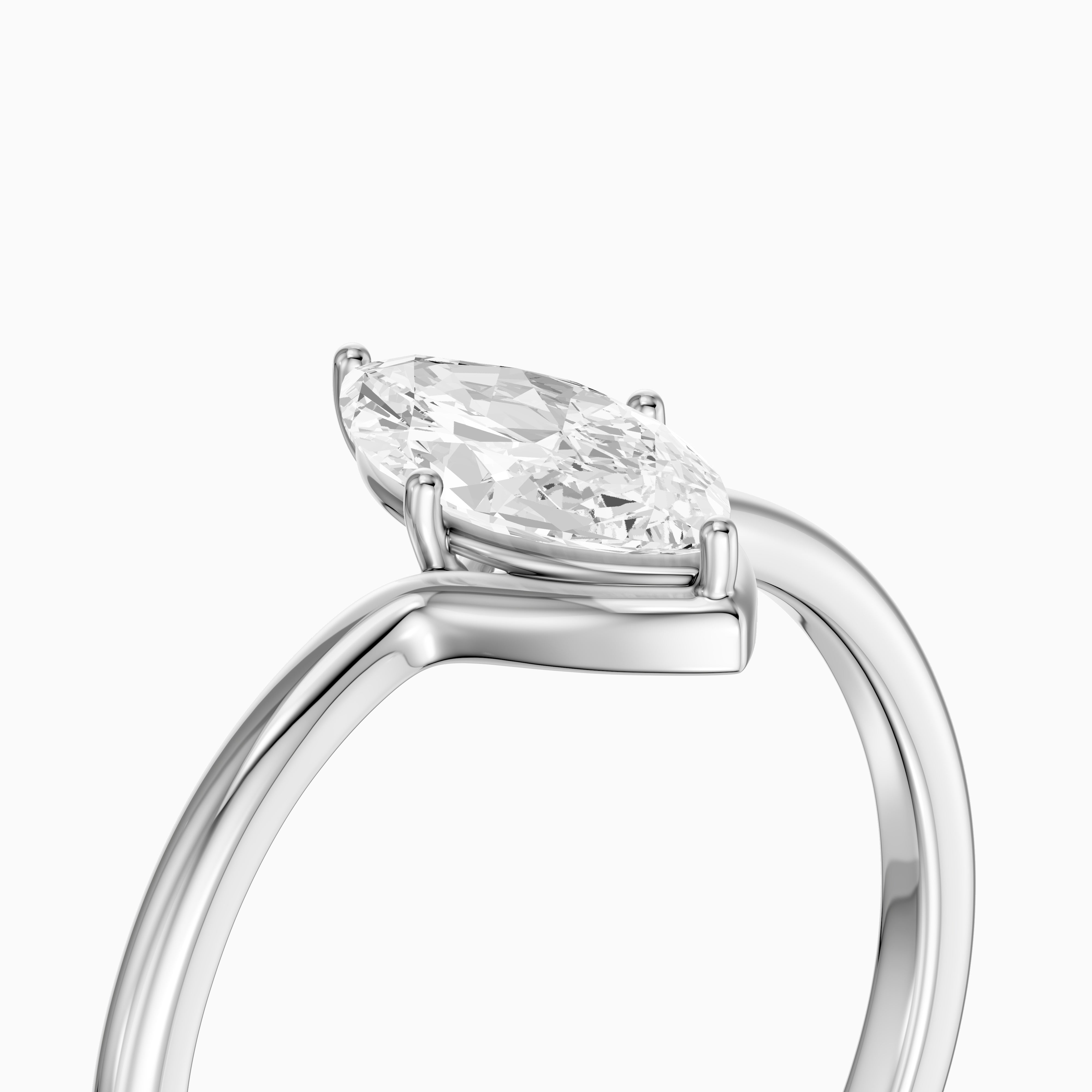 Andreaah Marquise Cut Solitaire Designer Moissanite Diamond Ring