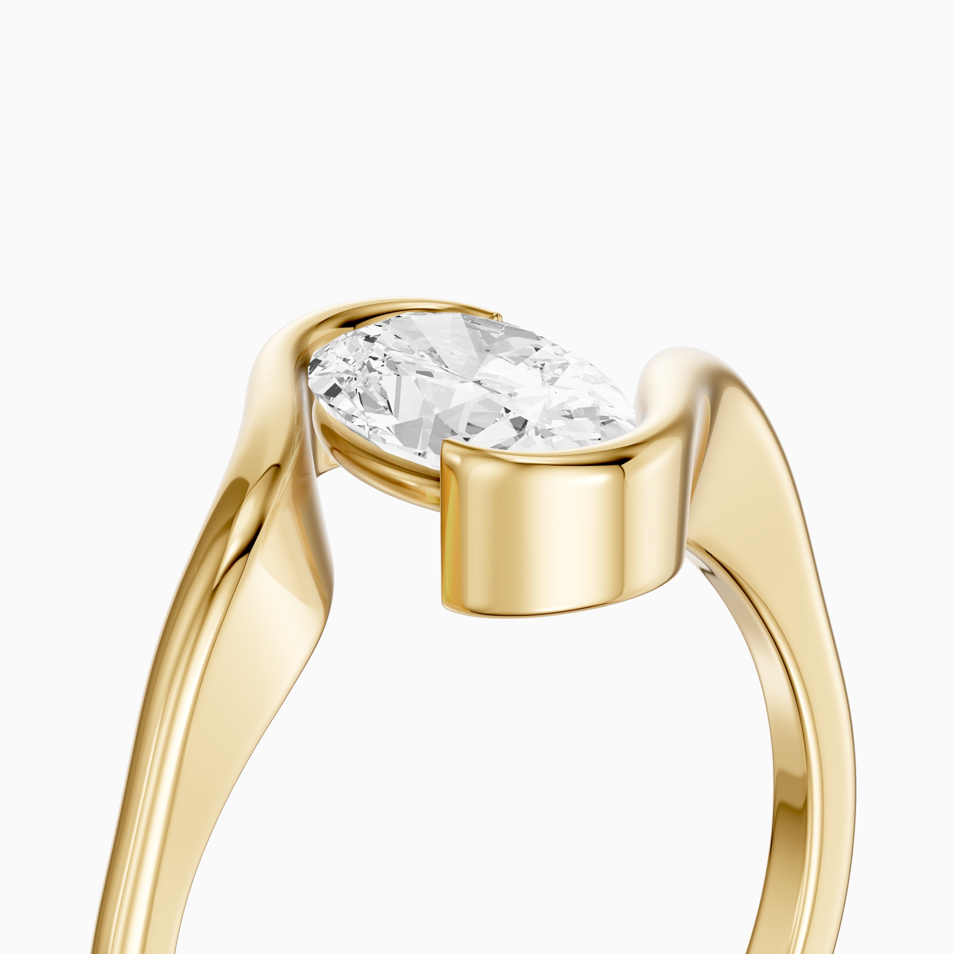 Brianna Oval Cut Bypass Lab Grown Diamond Engagement Ring