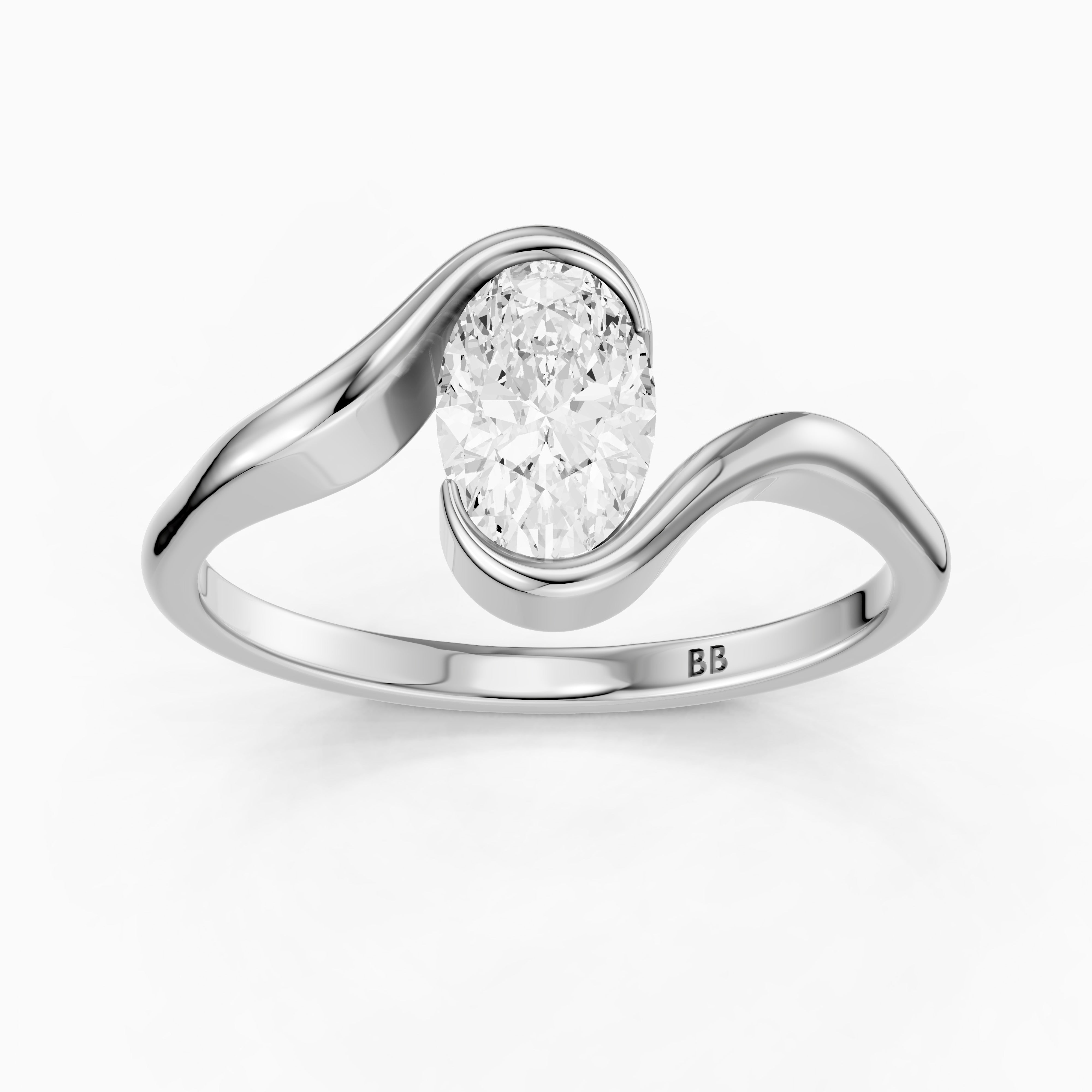 Brianna Oval Cut Bypass Lab Grown Diamond Engagement Ring