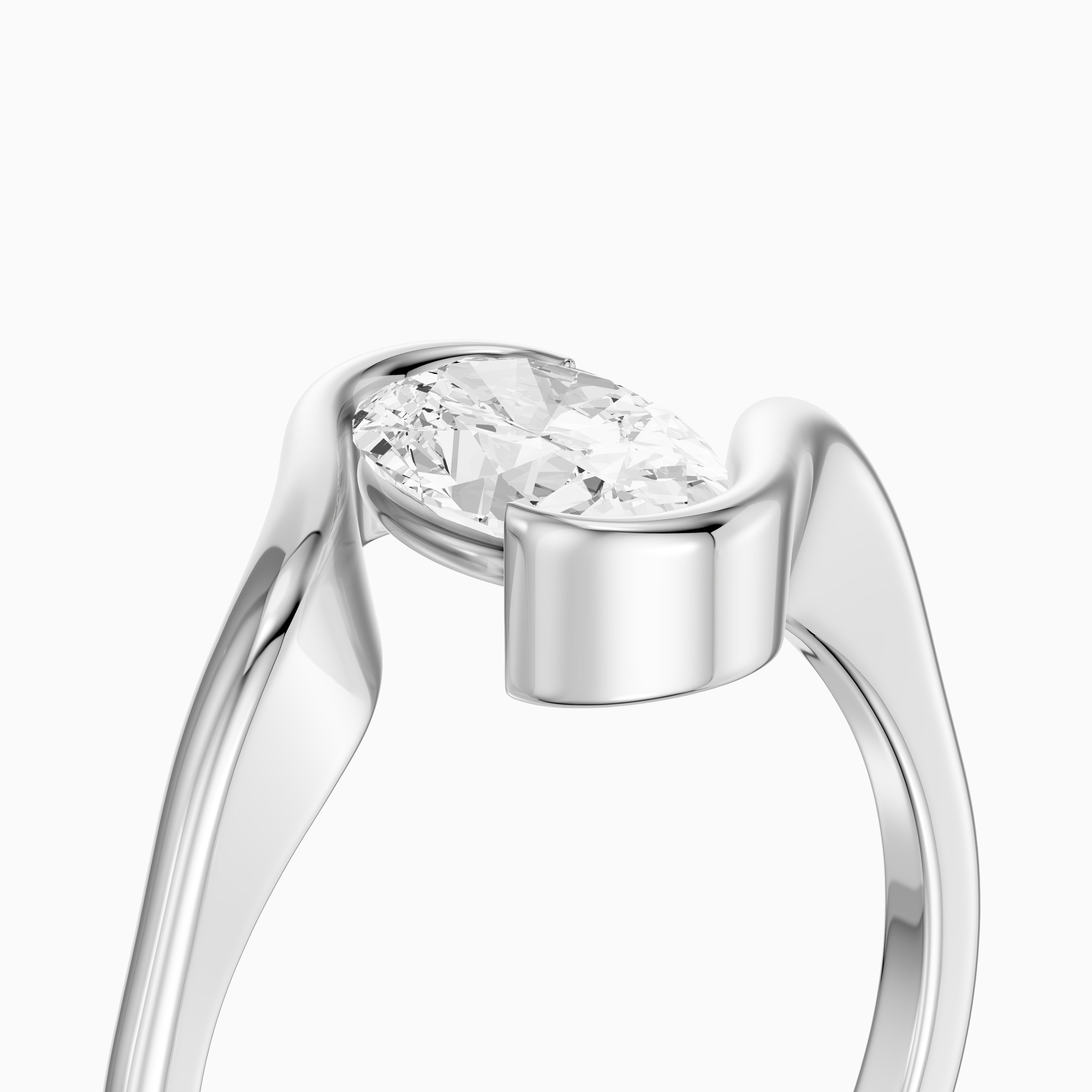 Brianna Oval Cut Bypass Lab Grown Diamond Engagement Ring
