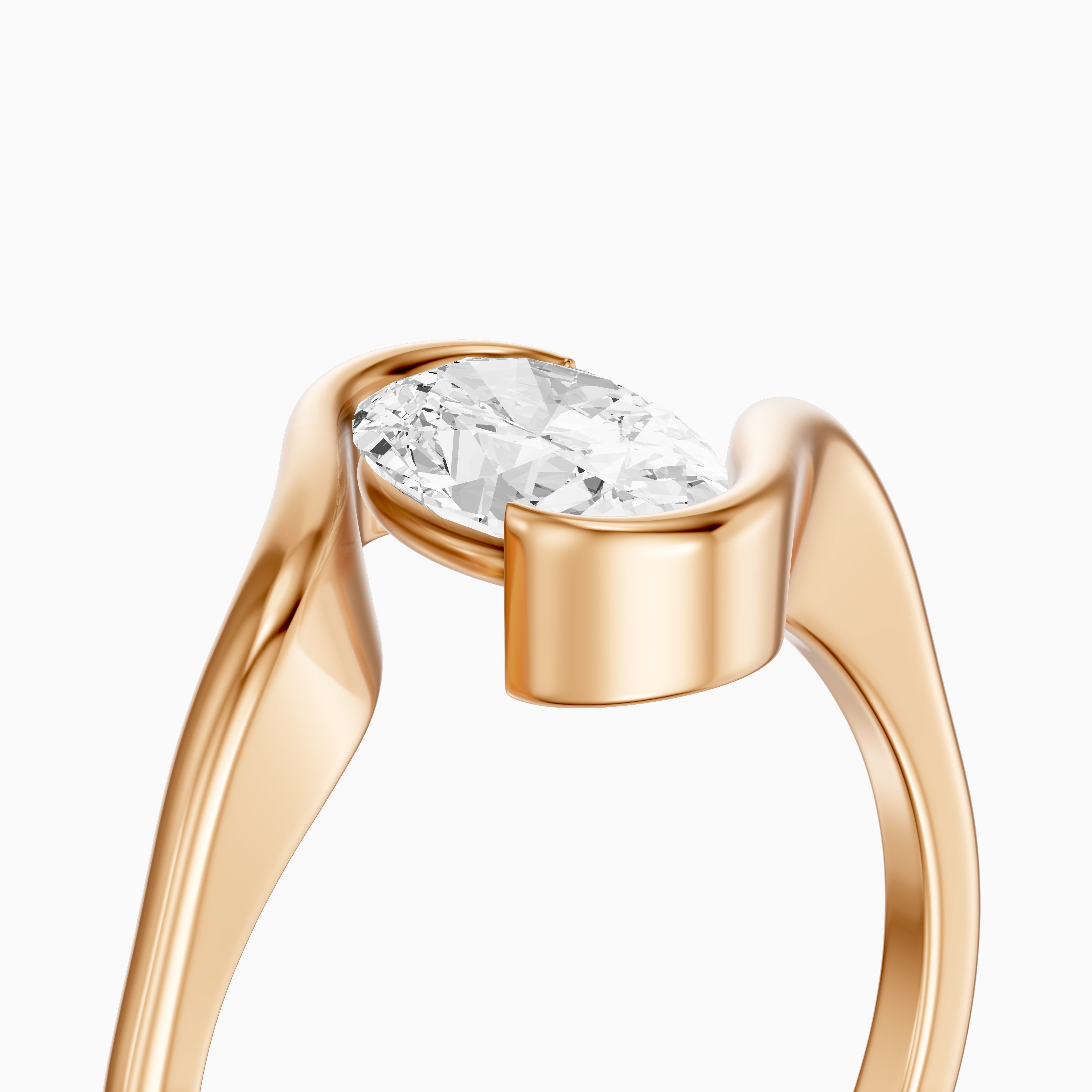 Brianna Oval Cut Bypass Lab Grown Diamond Engagement Ring