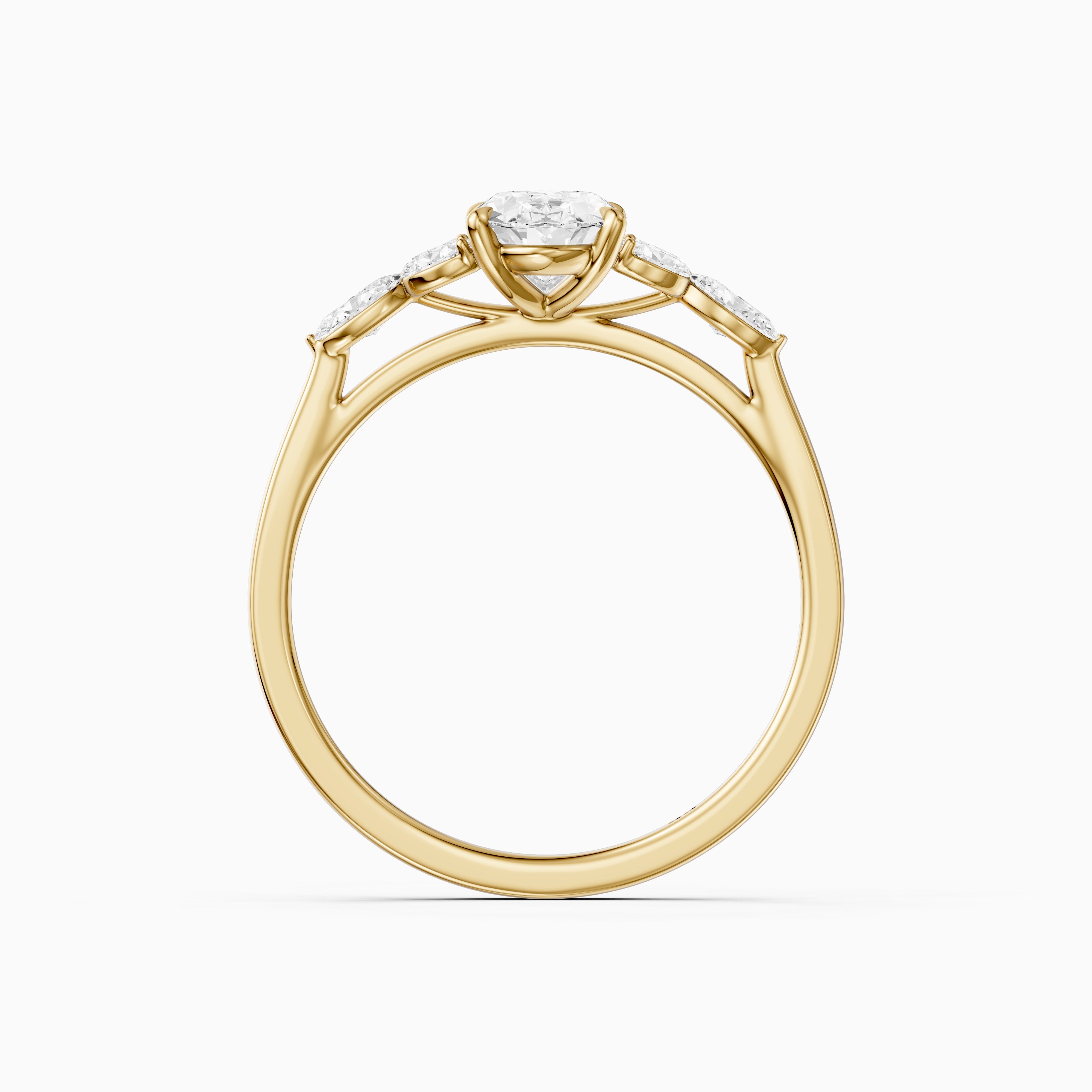 Kailani Oval Cut Oval Side Stones Lab Grown Diamond Ring