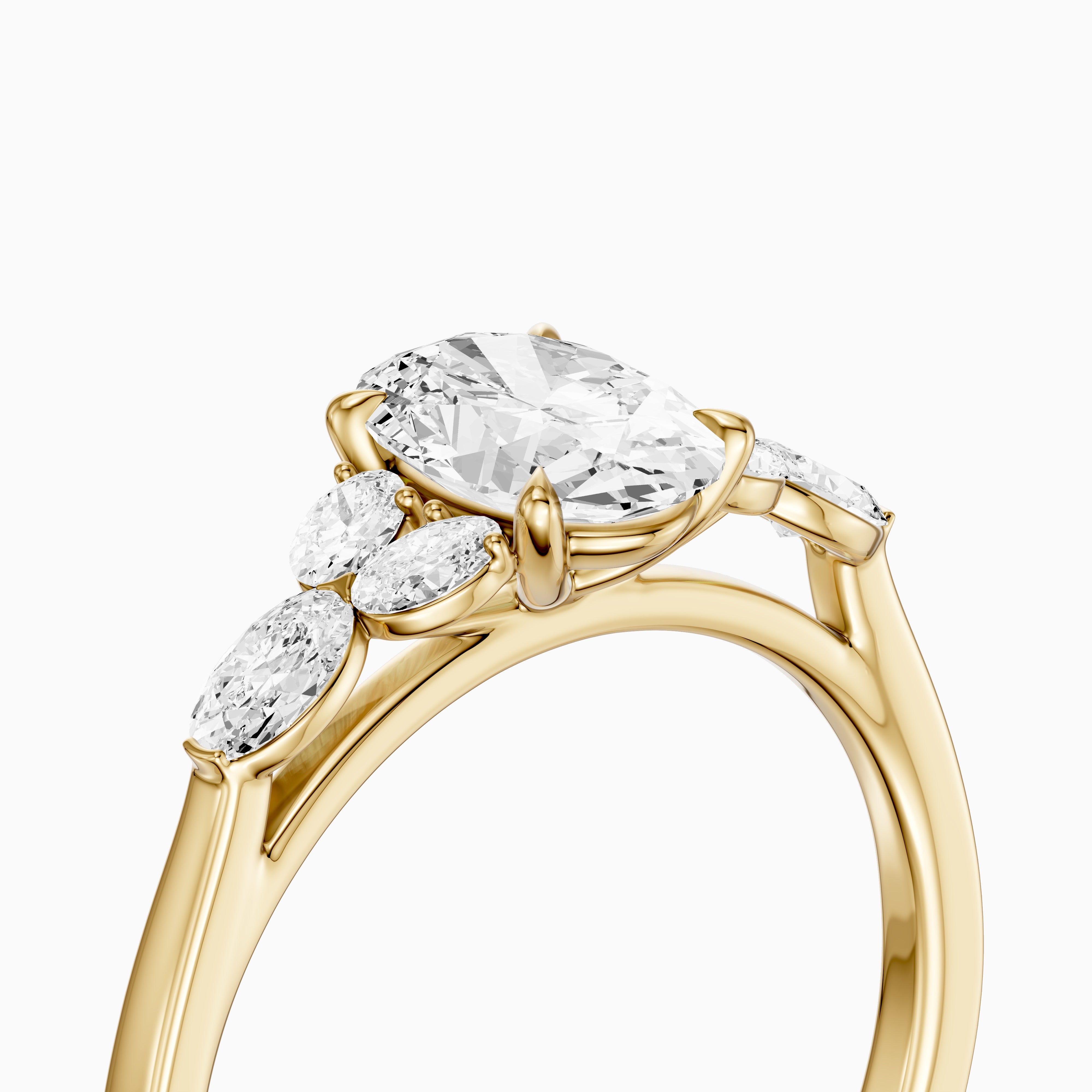 Kailani Oval Cut Oval Side Stones Lab Grown Diamond Ring
