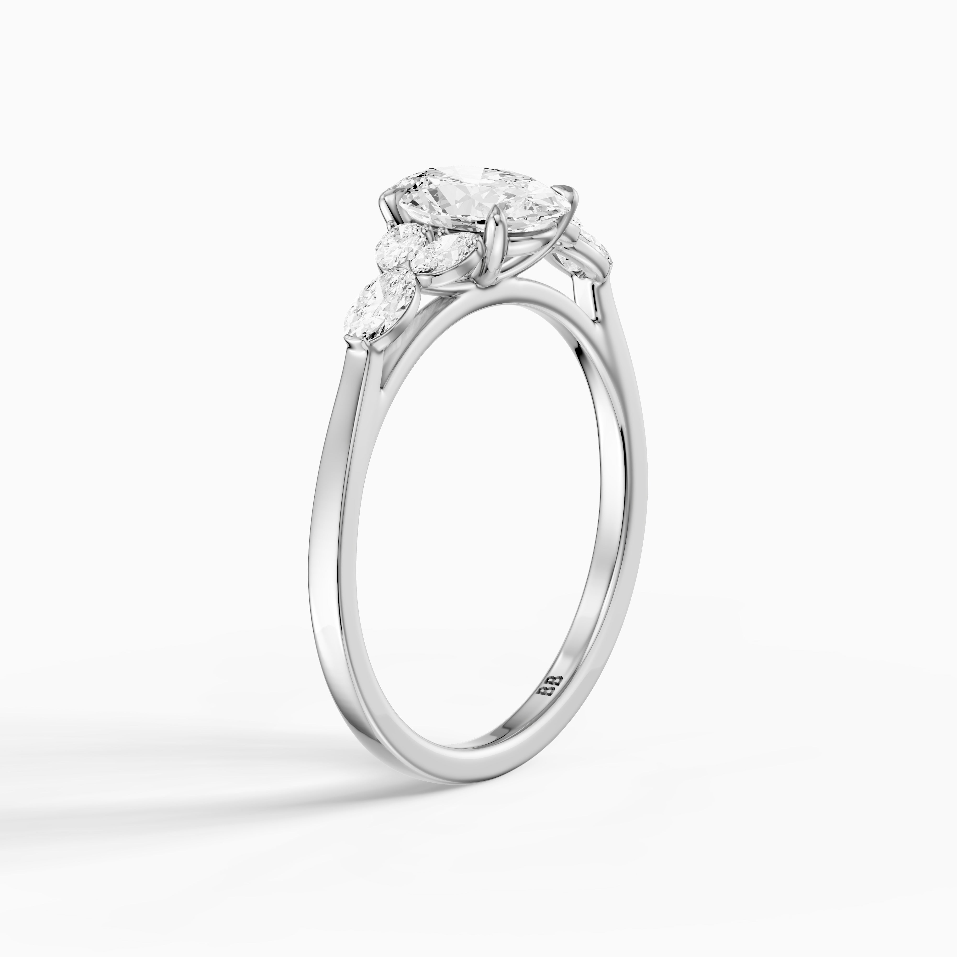 Kailani Oval Cut Oval Side Stones Lab Grown Diamond Ring