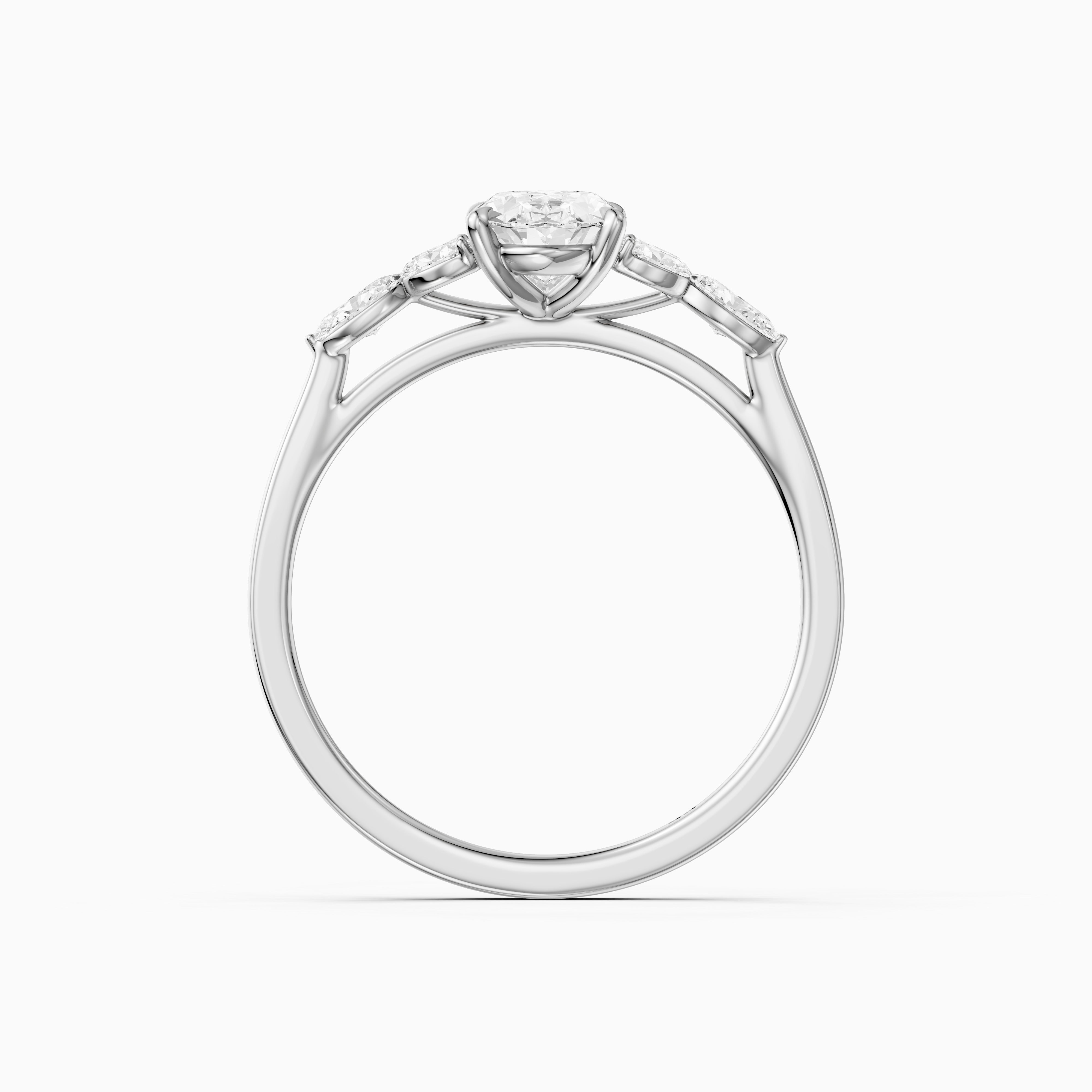 Kailani Oval Cut Oval Side Stones Lab Grown Diamond Ring