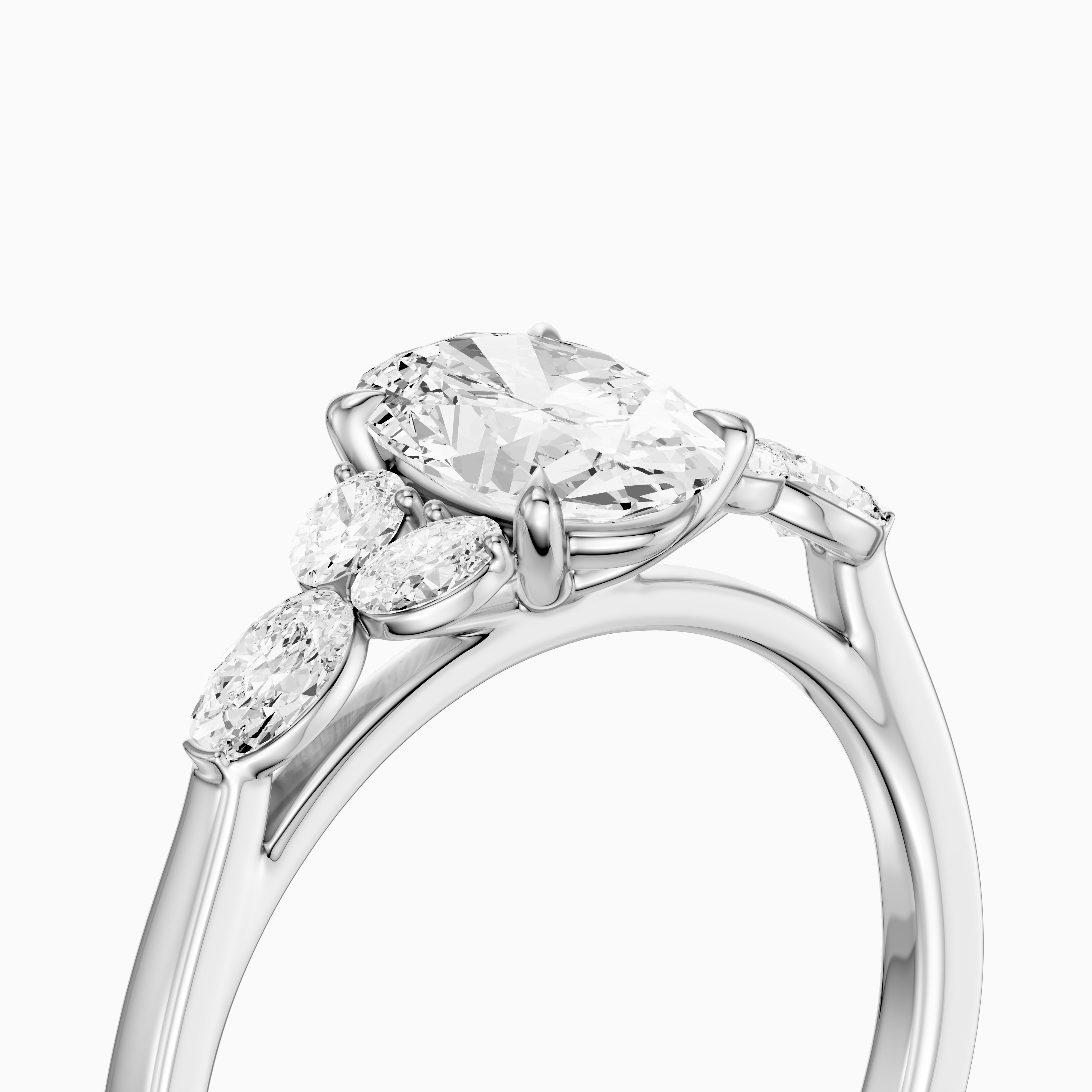 Kailani Oval Cut Oval Side Stones Lab Grown Diamond Ring
