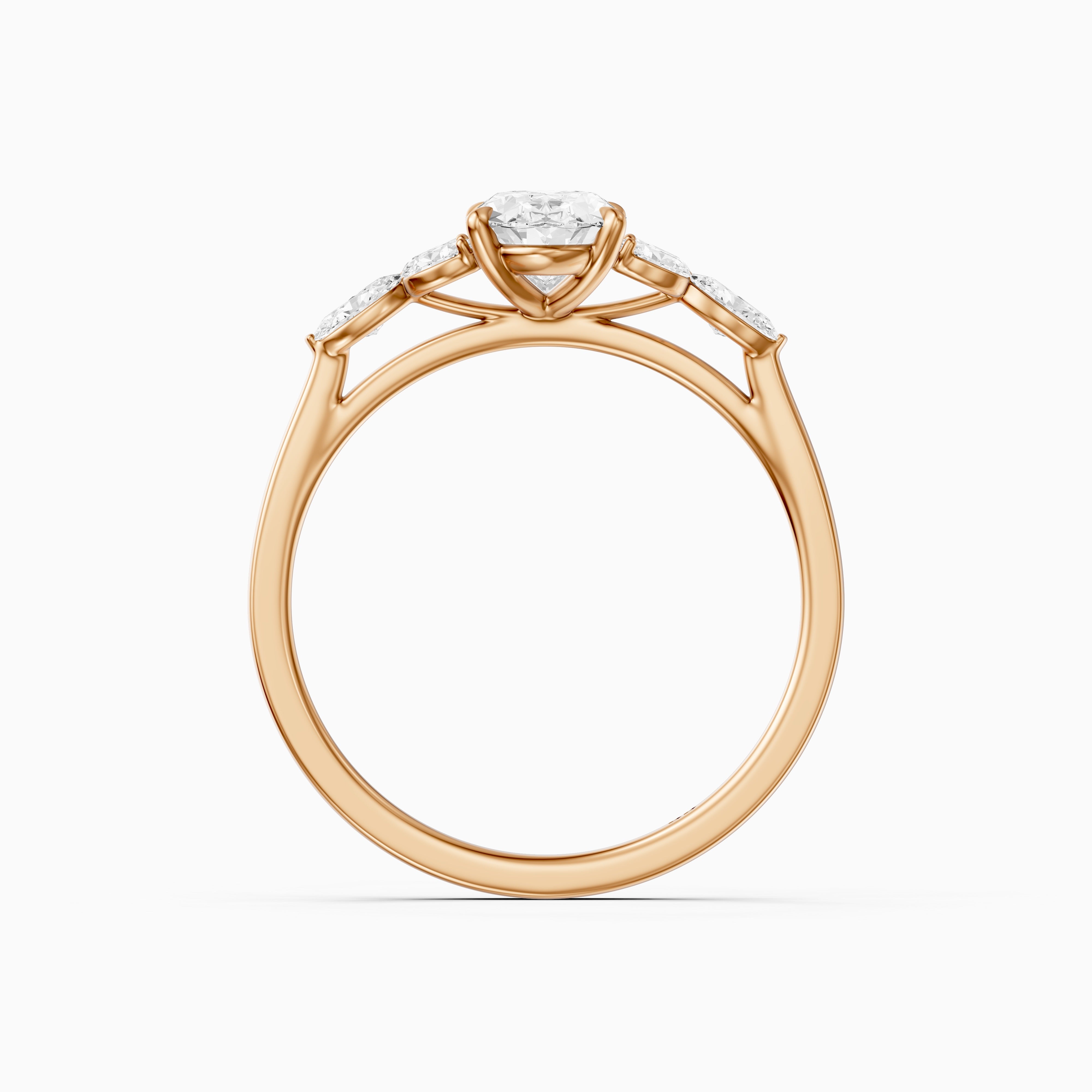 Kailani Oval Cut Oval Side Stones Lab Grown Diamond Ring