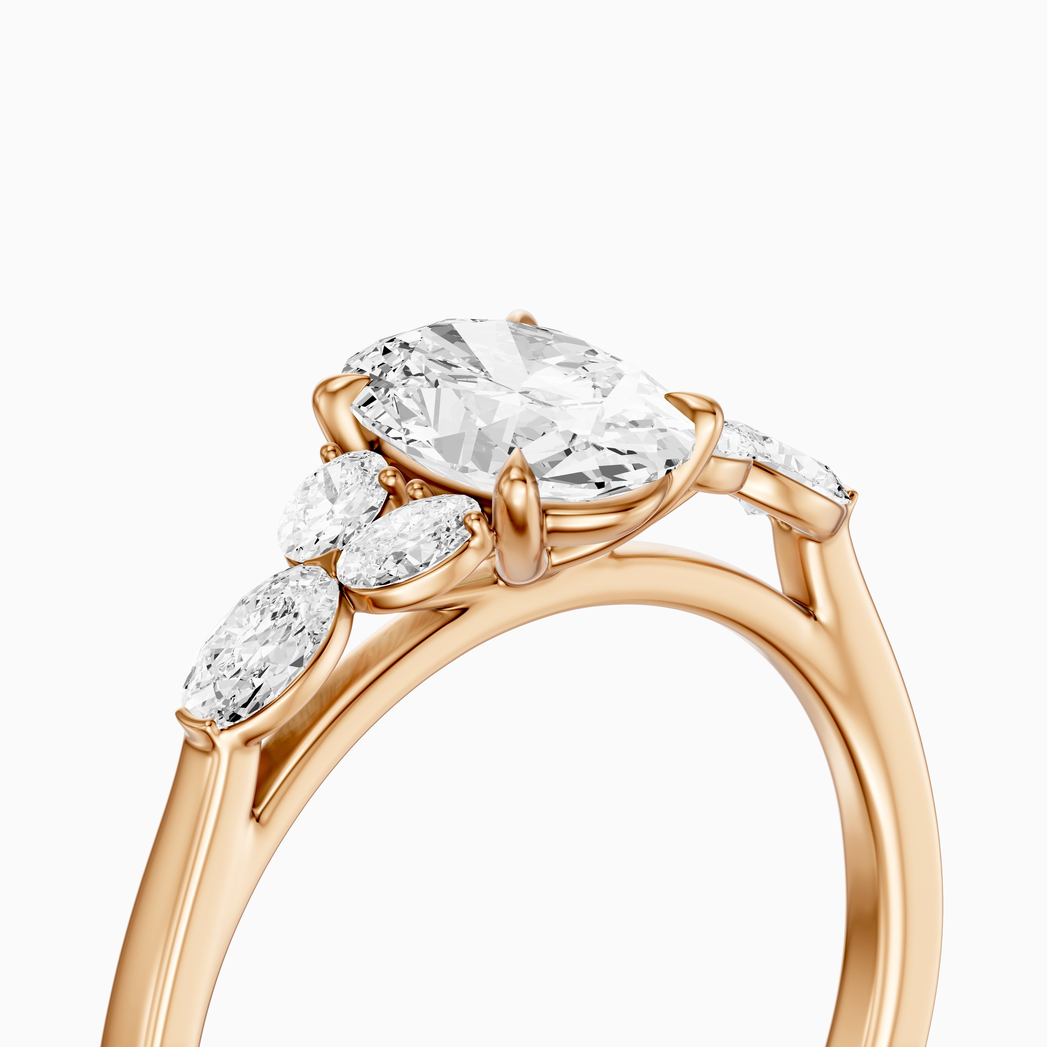 Kailani Oval Cut Oval Side Stones Lab Grown Diamond Ring