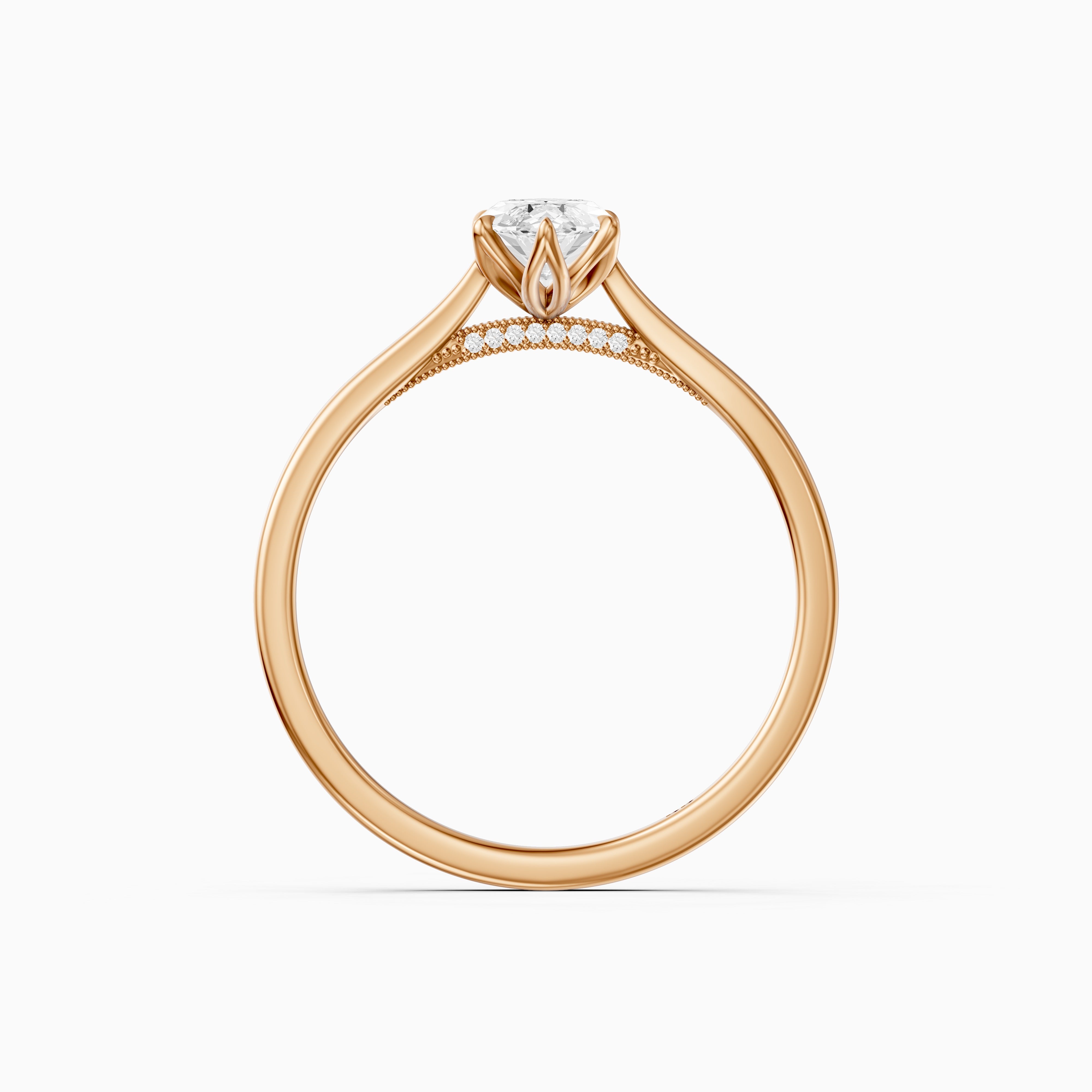 Morgan Marquise Hidden Halo Lab Grown Diamond Ring with Tulip Setting