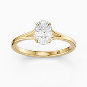 Zuri Oval Moissanite Diamond Split Shank Solitaire Ring