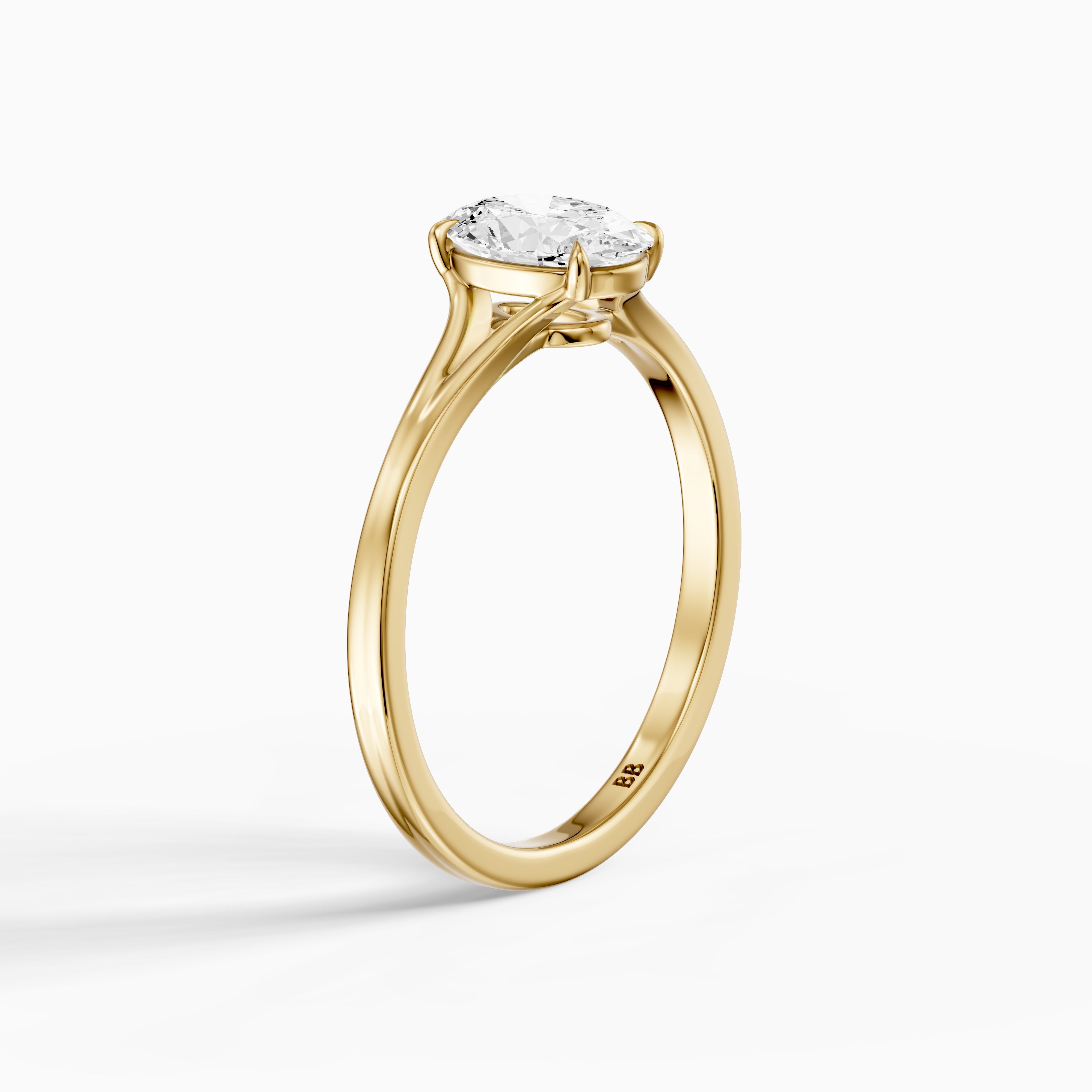Zuri Oval Lab Grown Diamond Split Shank Solitaire Ring