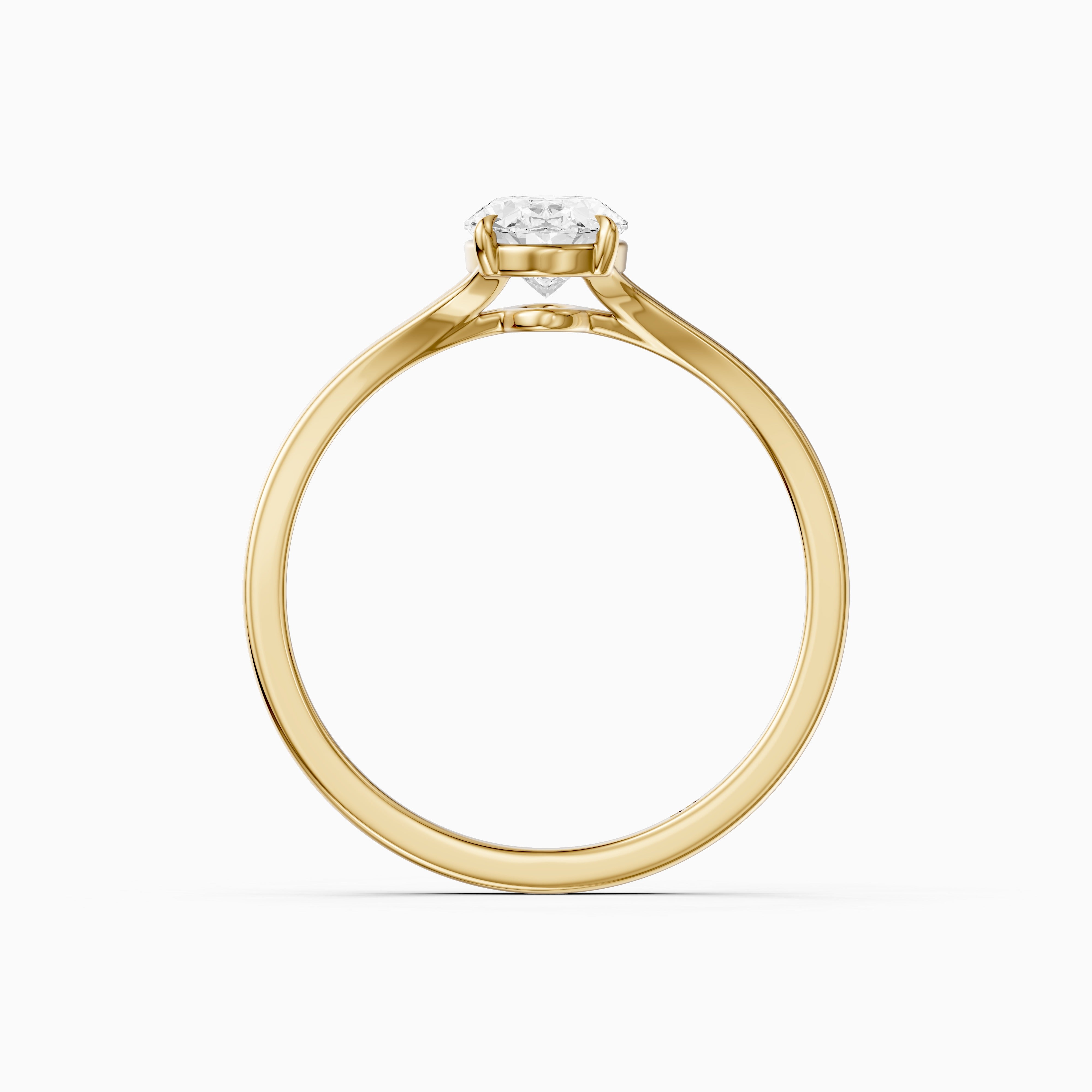 Zuri Oval Moissanite Diamond Split Shank Solitaire Ring