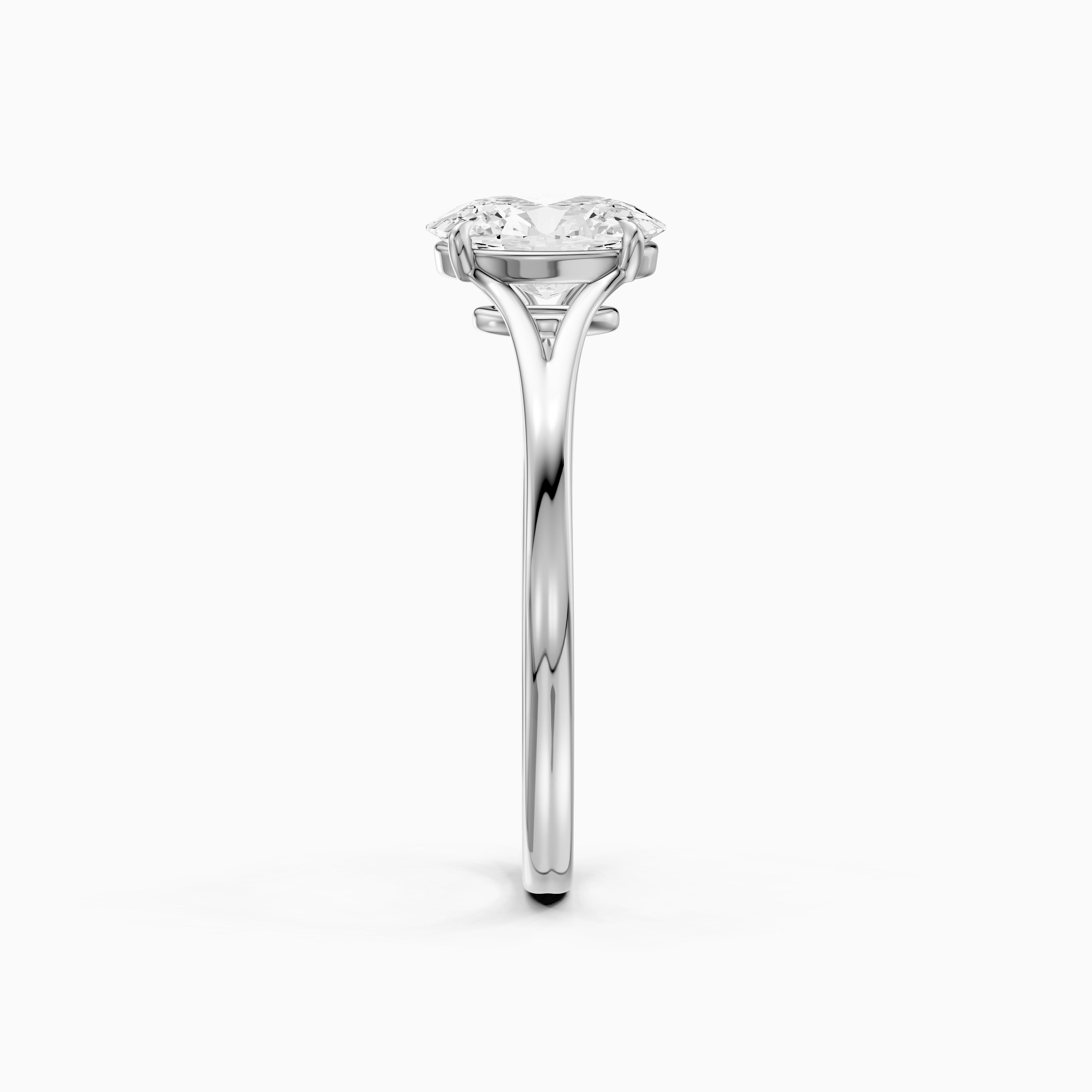 Zuri Oval Moissanite Diamond Split Shank Solitaire Ring