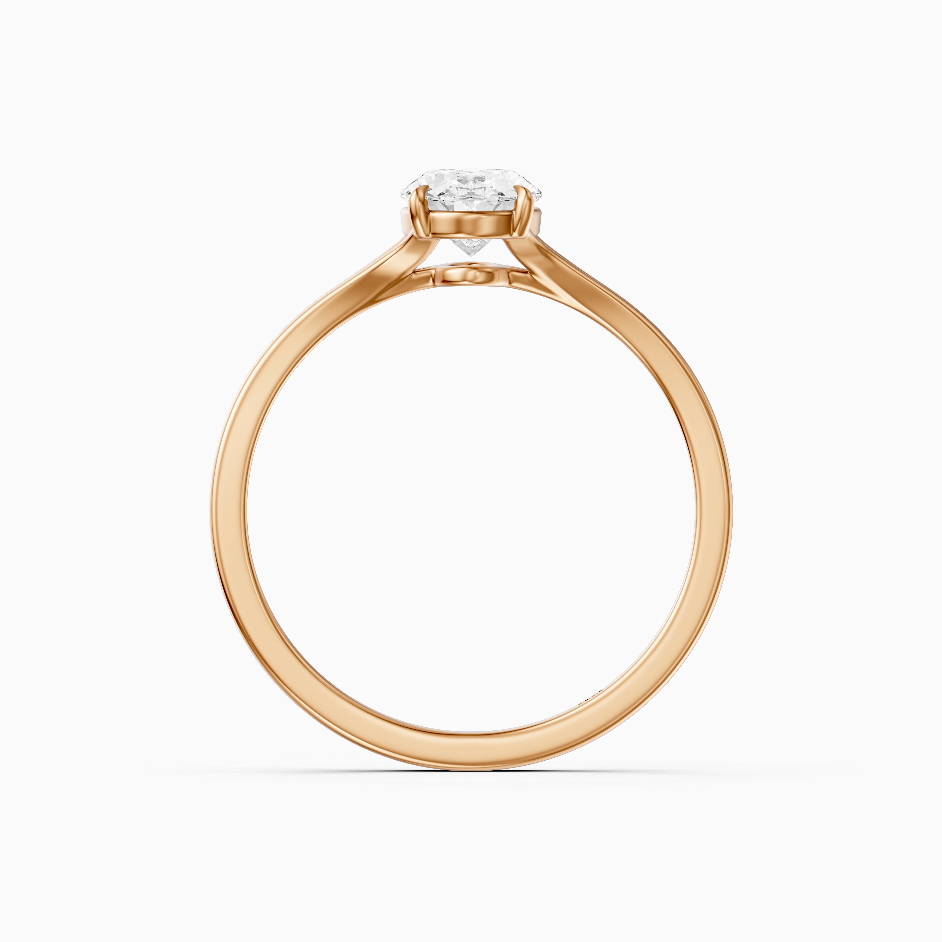 Zuri Oval Moissanite Diamond Split Shank Solitaire Ring