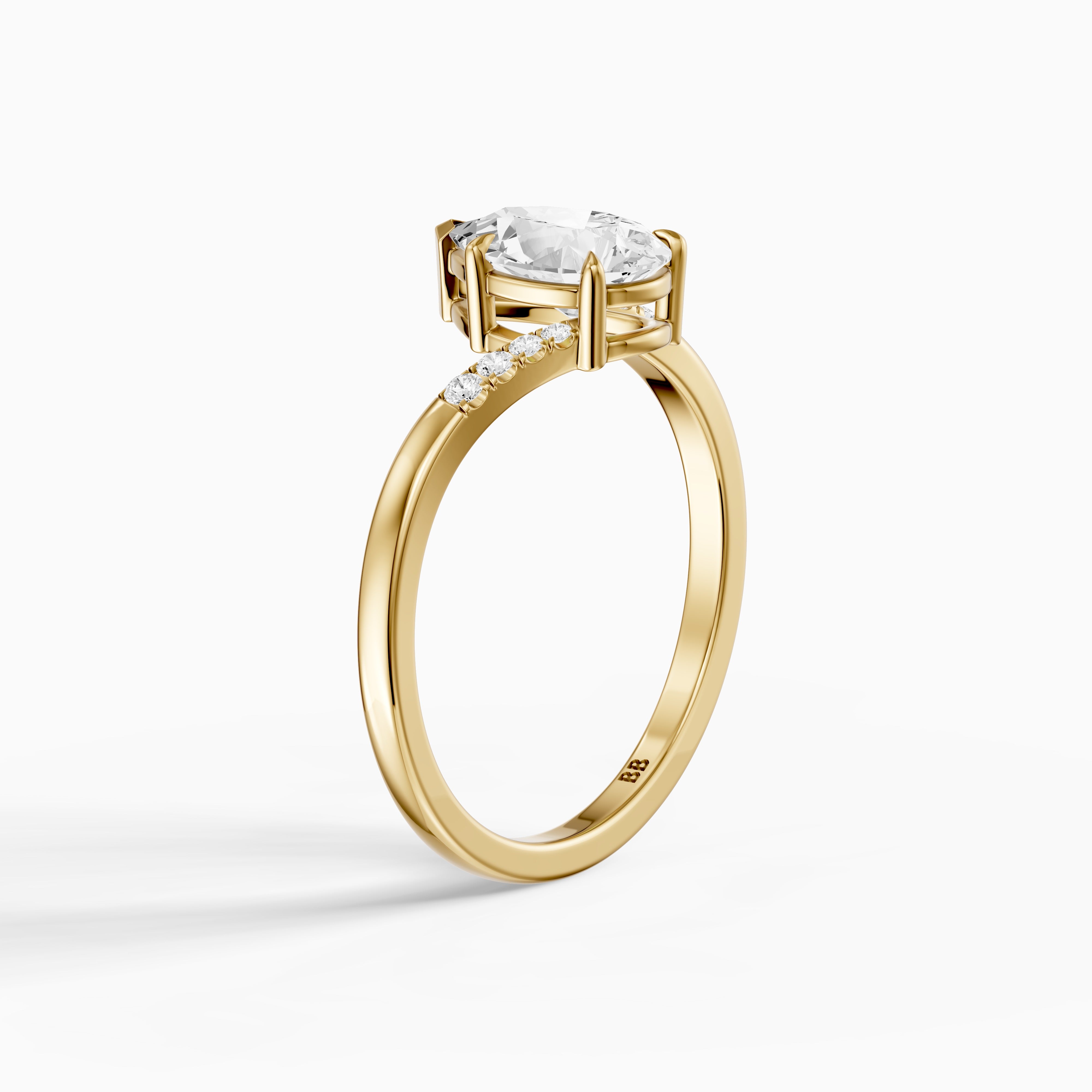 Juliet Pear Moissanite Diamond Ring with Asymmetrical Band
