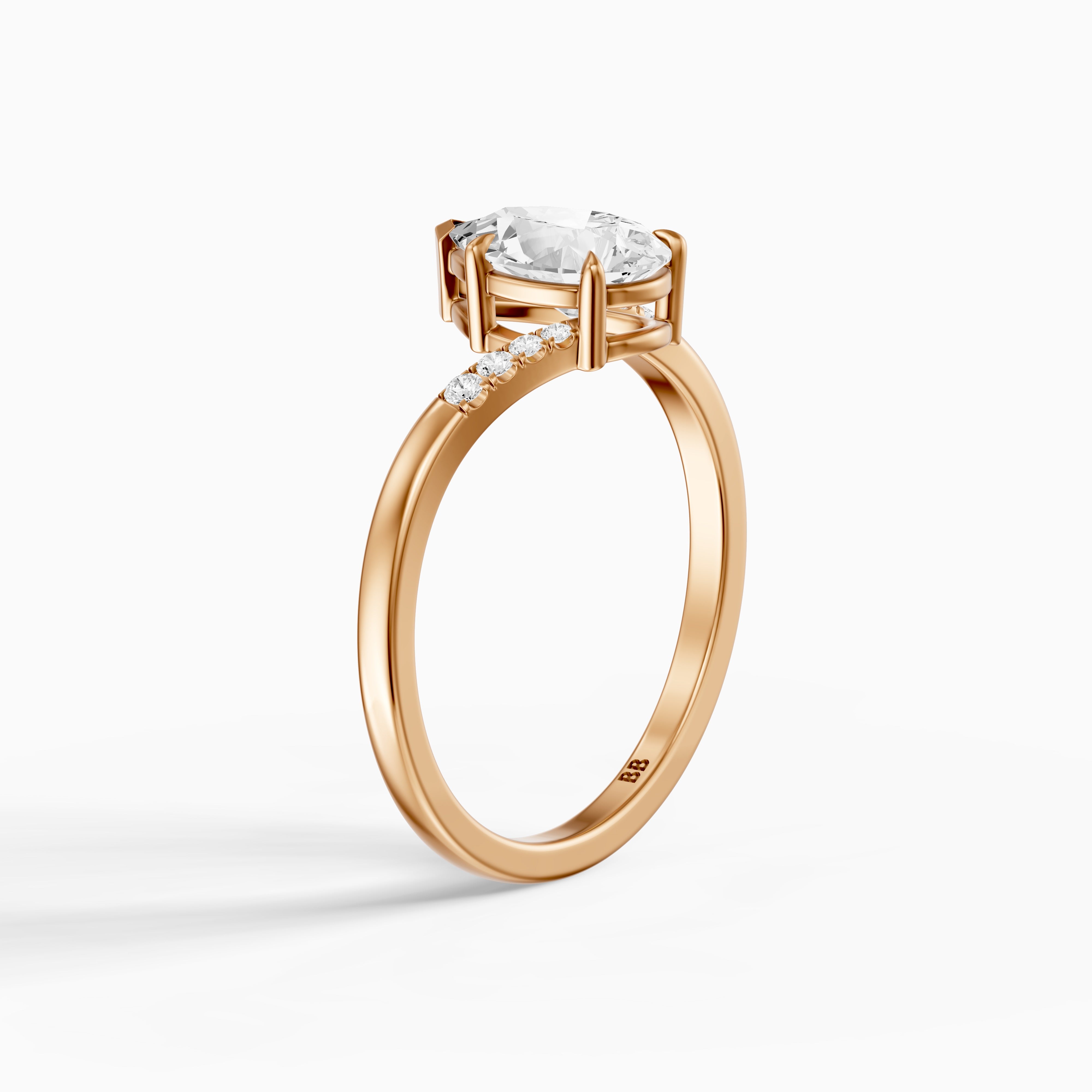 Juliet Pear Moissanite Diamond Ring with Bypass Shank