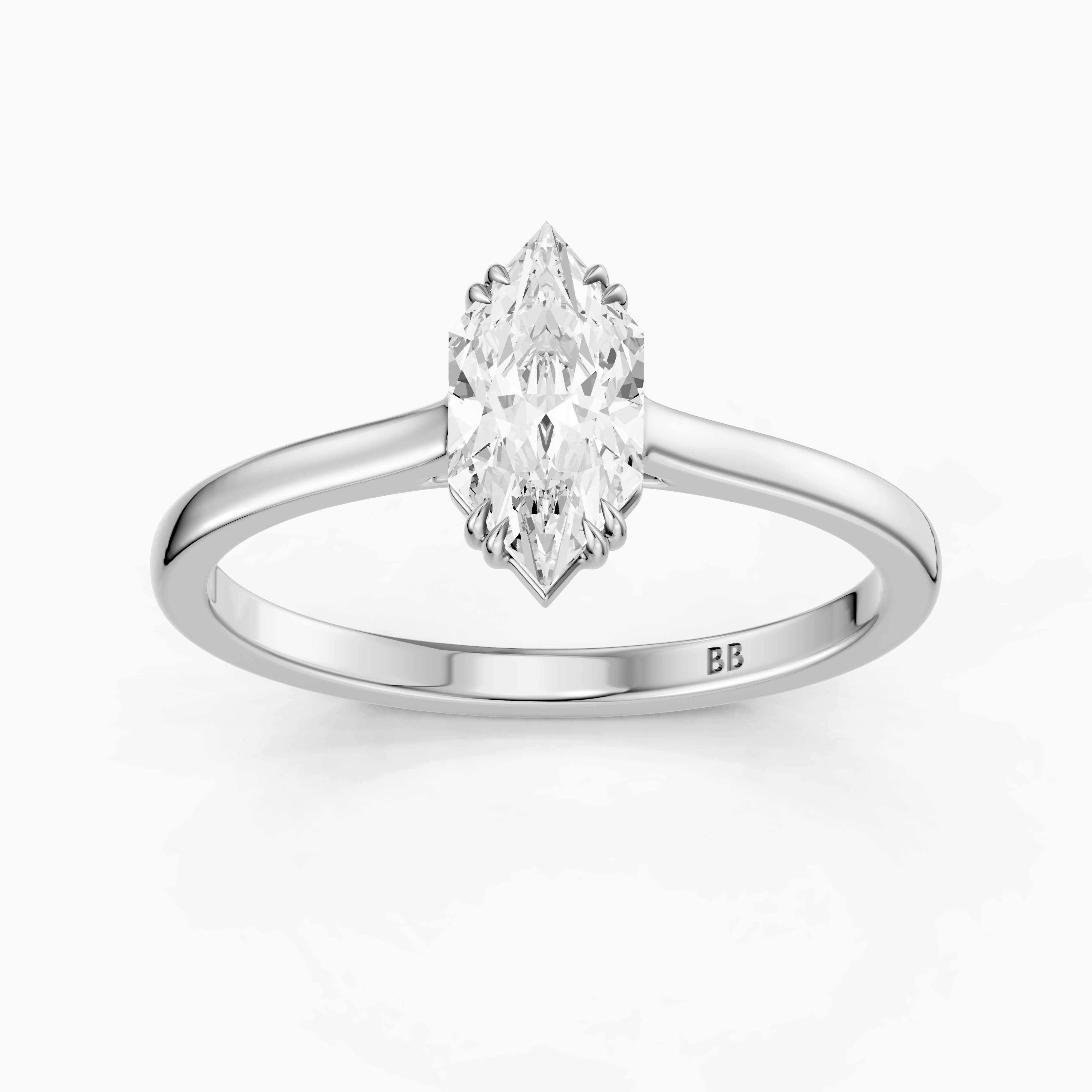 Amora Dutch Marquise Moissanite Diamond Solitaire Ring