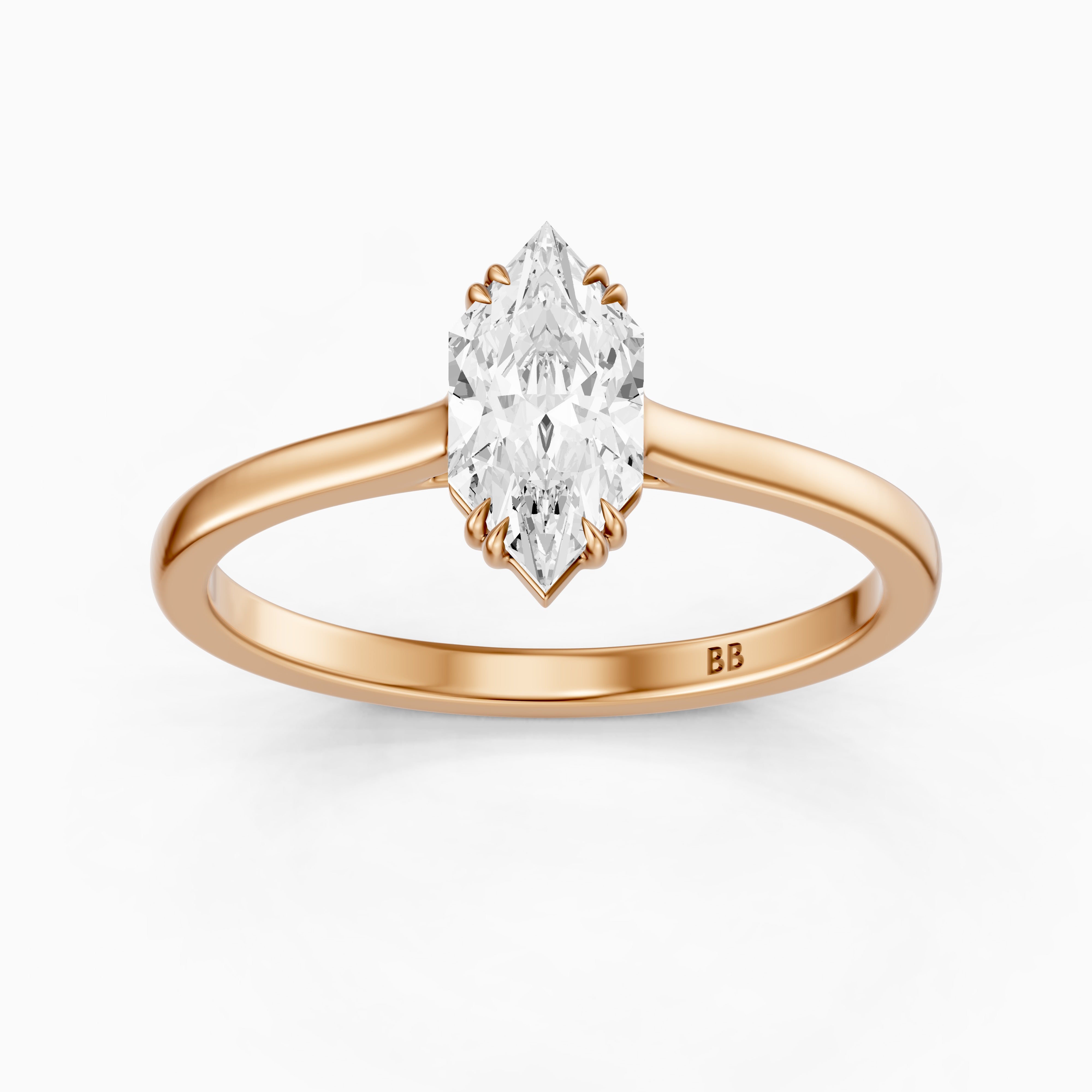 Amora Dutch Marquise Moissanite Diamond Solitaire Ring