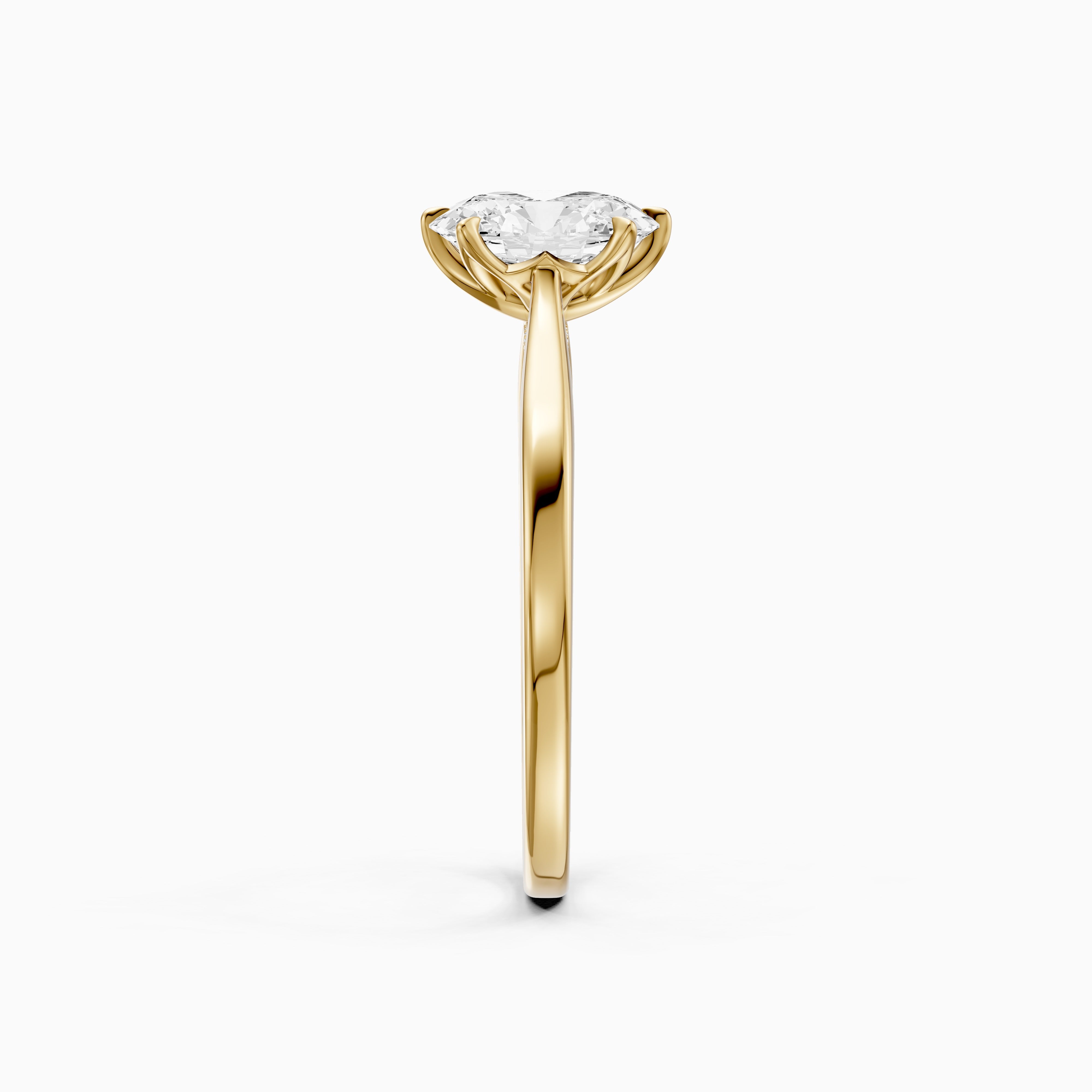 Rory Oval Moissanite Diamond Tulip Cathedral Solitaire Ring