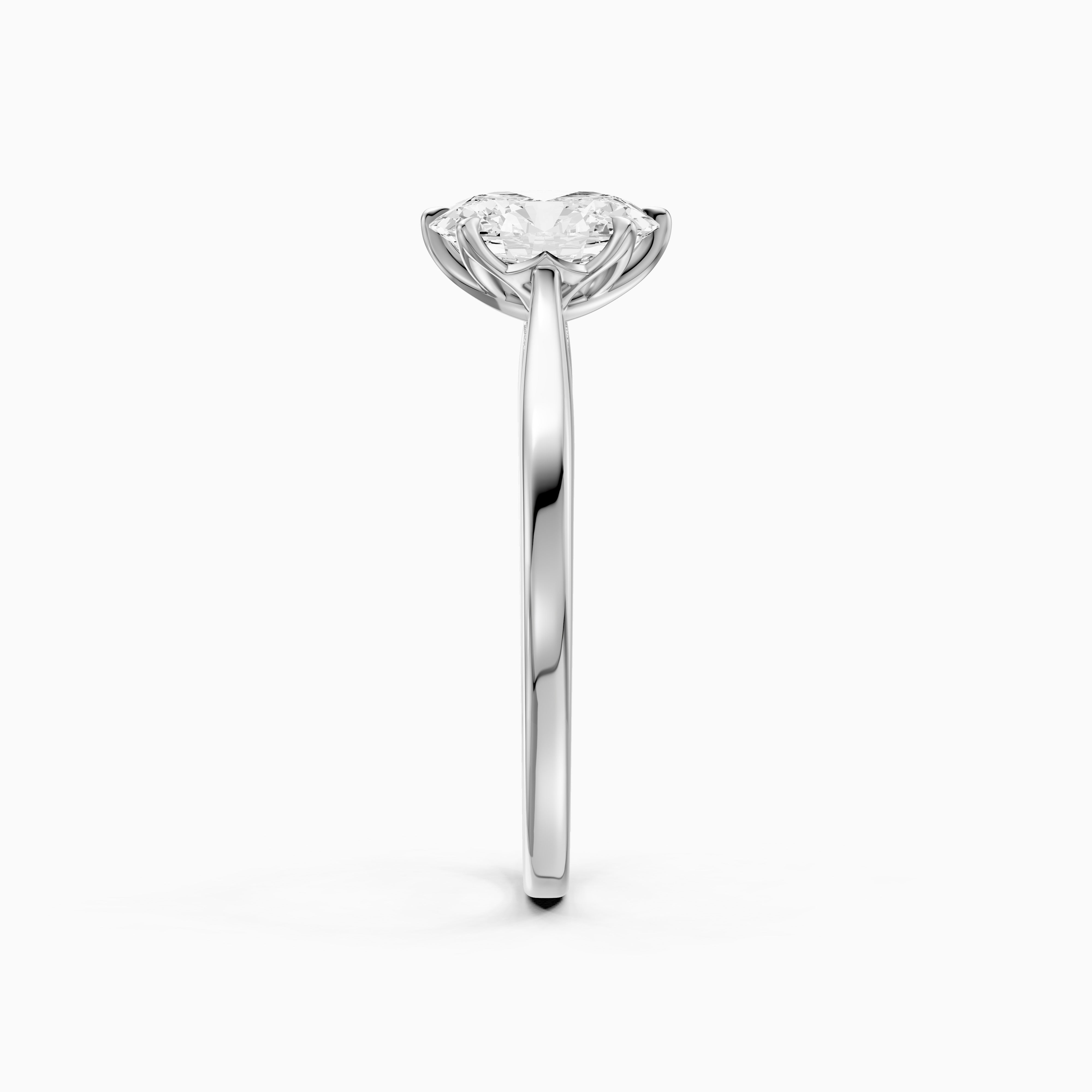 Rory Oval Moissanite Diamond Tulip Cathedral Solitaire Ring