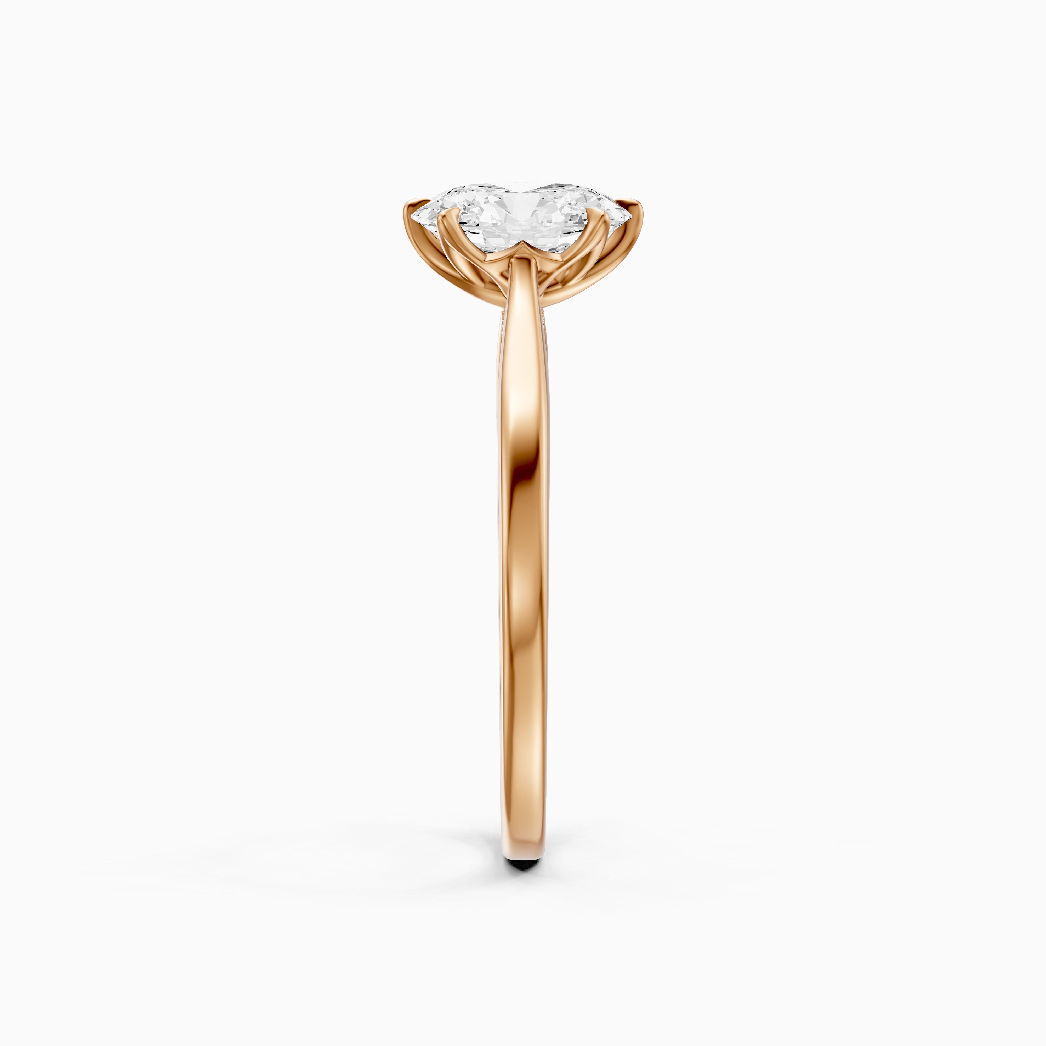 Rory Oval Moissanite Diamond Tulip Cathedral Solitaire Ring