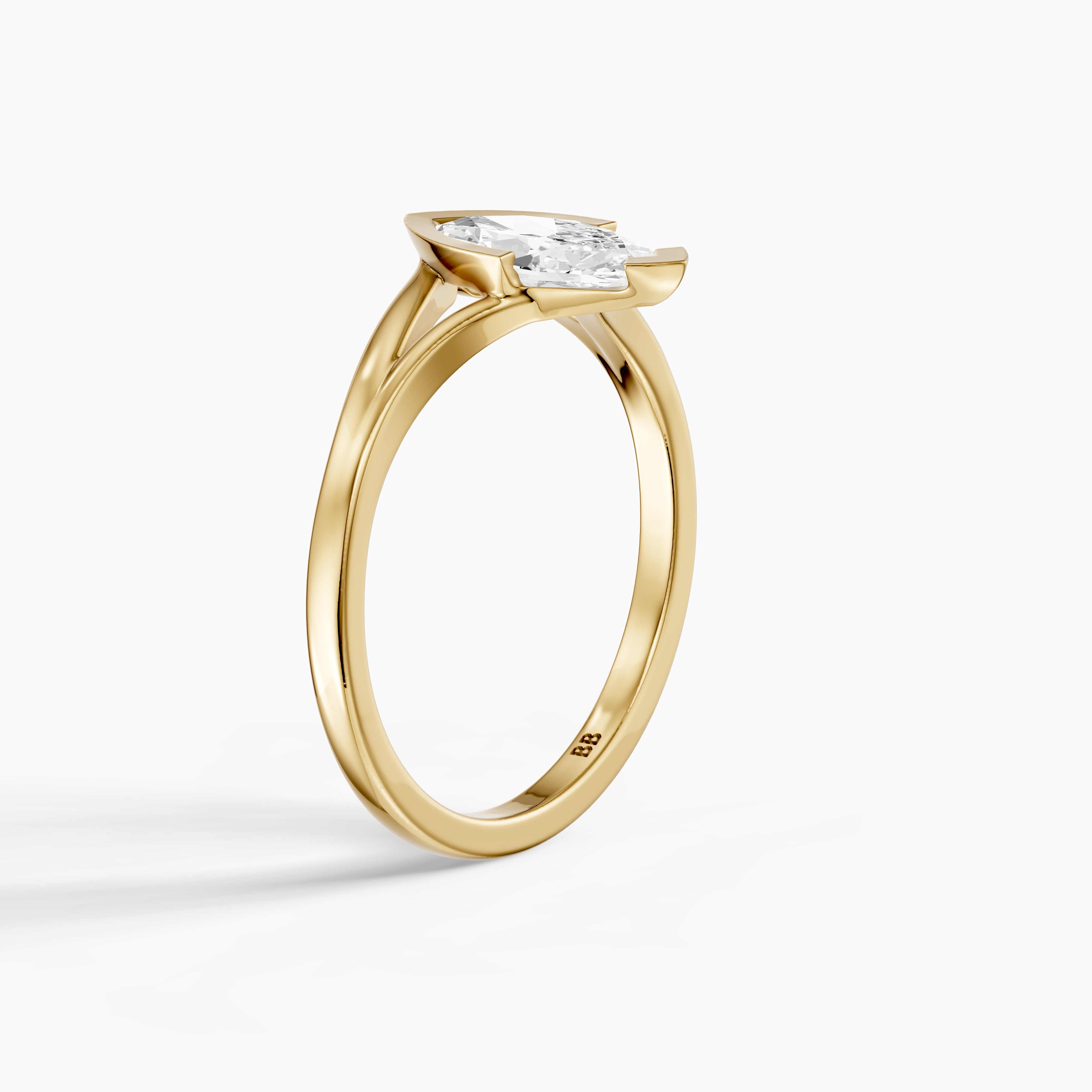 Sydney Marquise Lab Grown Diamond Half Bezel Split Shank Ring