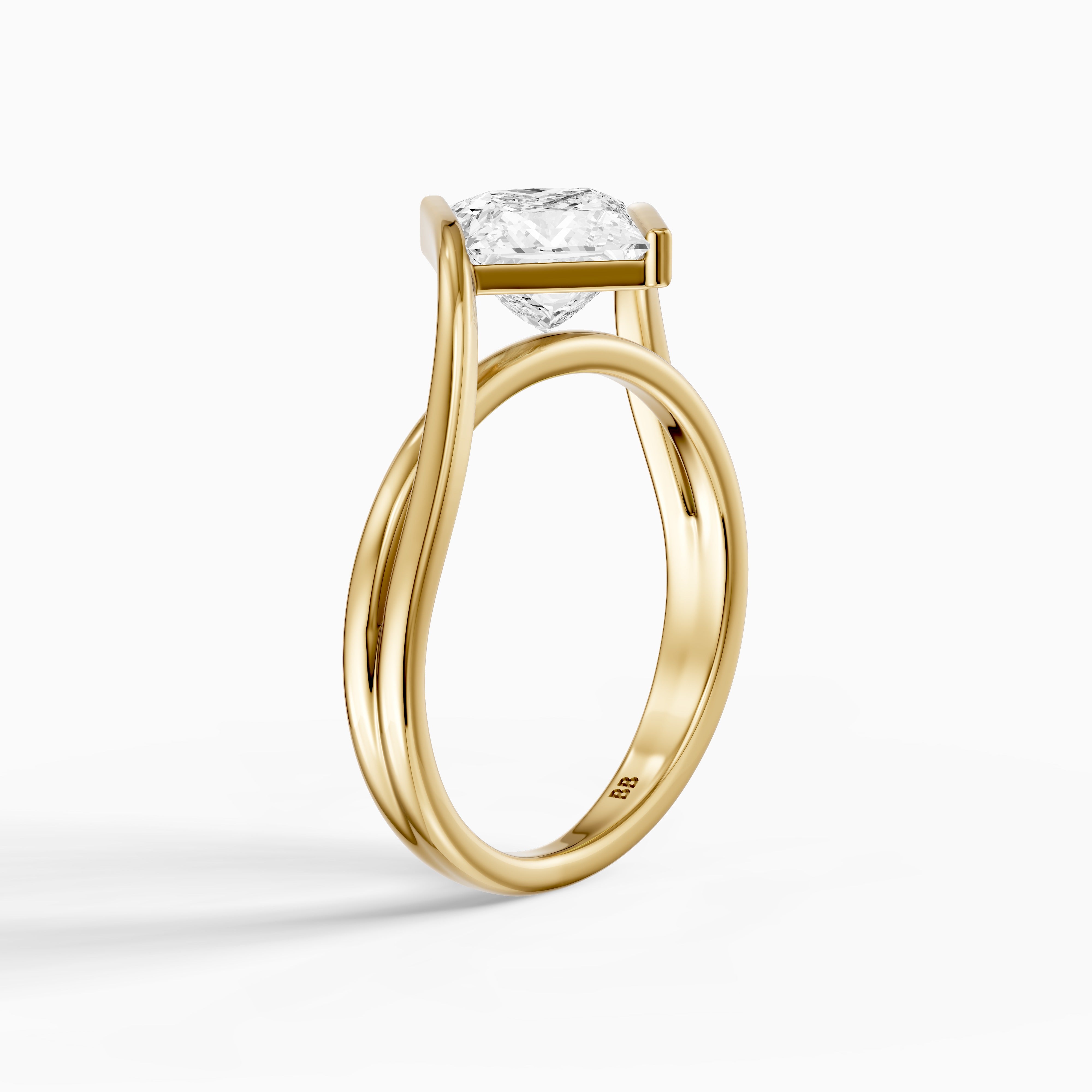 Leia Princess Cut Lab Grown Diamond East West Twist Ring