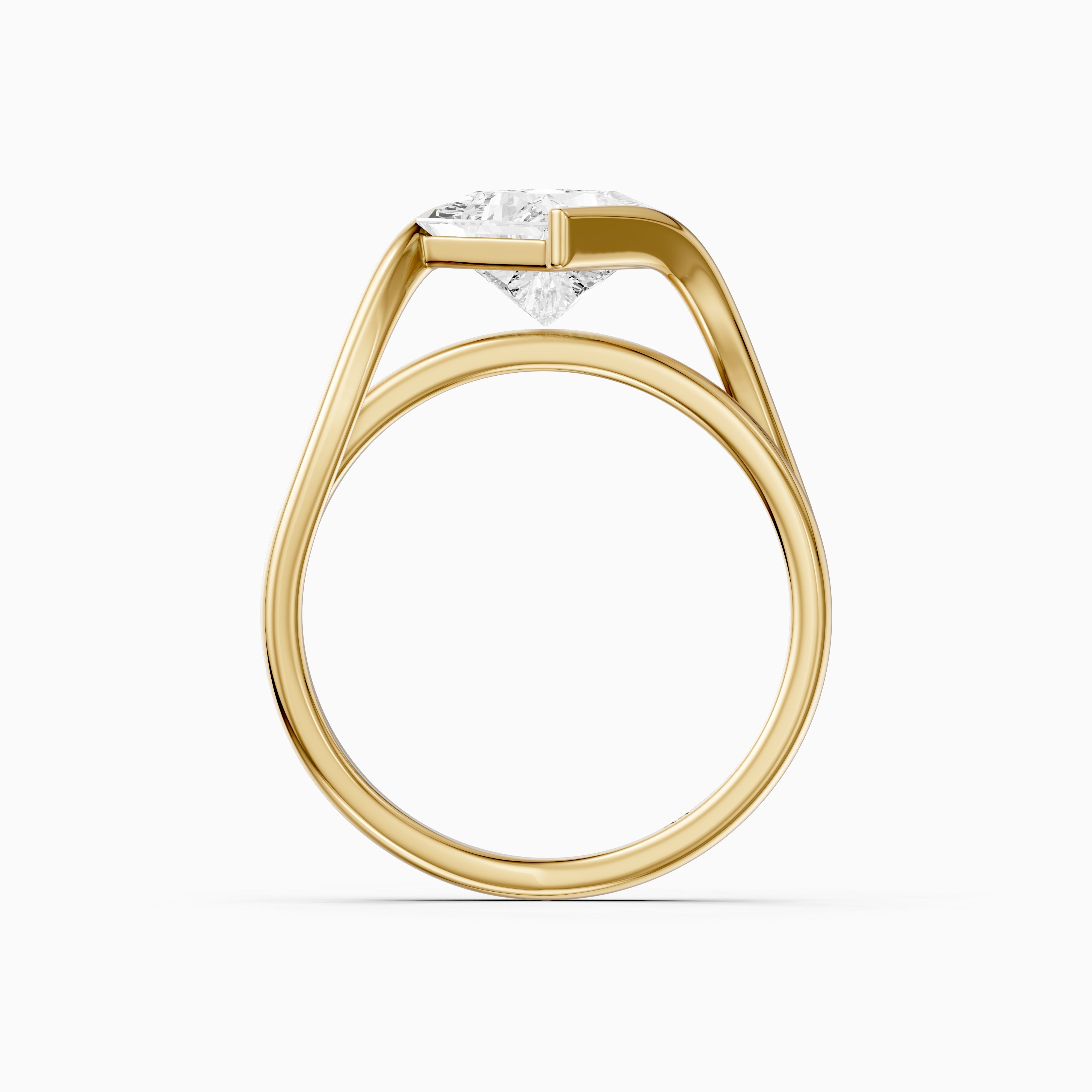 Leia Princess Cut Lab Grown Diamond East West Twist Ring