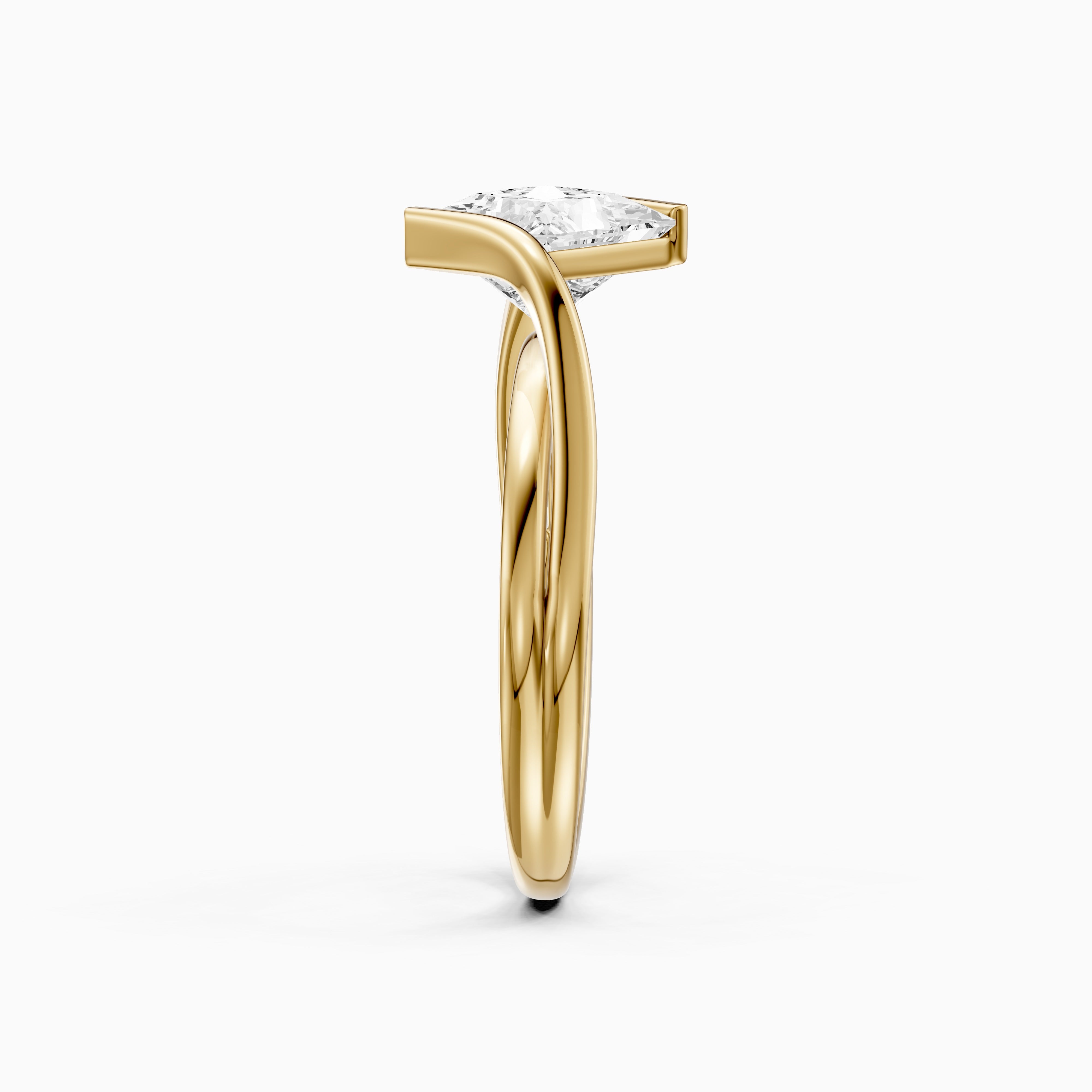 Leia Princess Cut Lab Grown Diamond East West Twist Ring