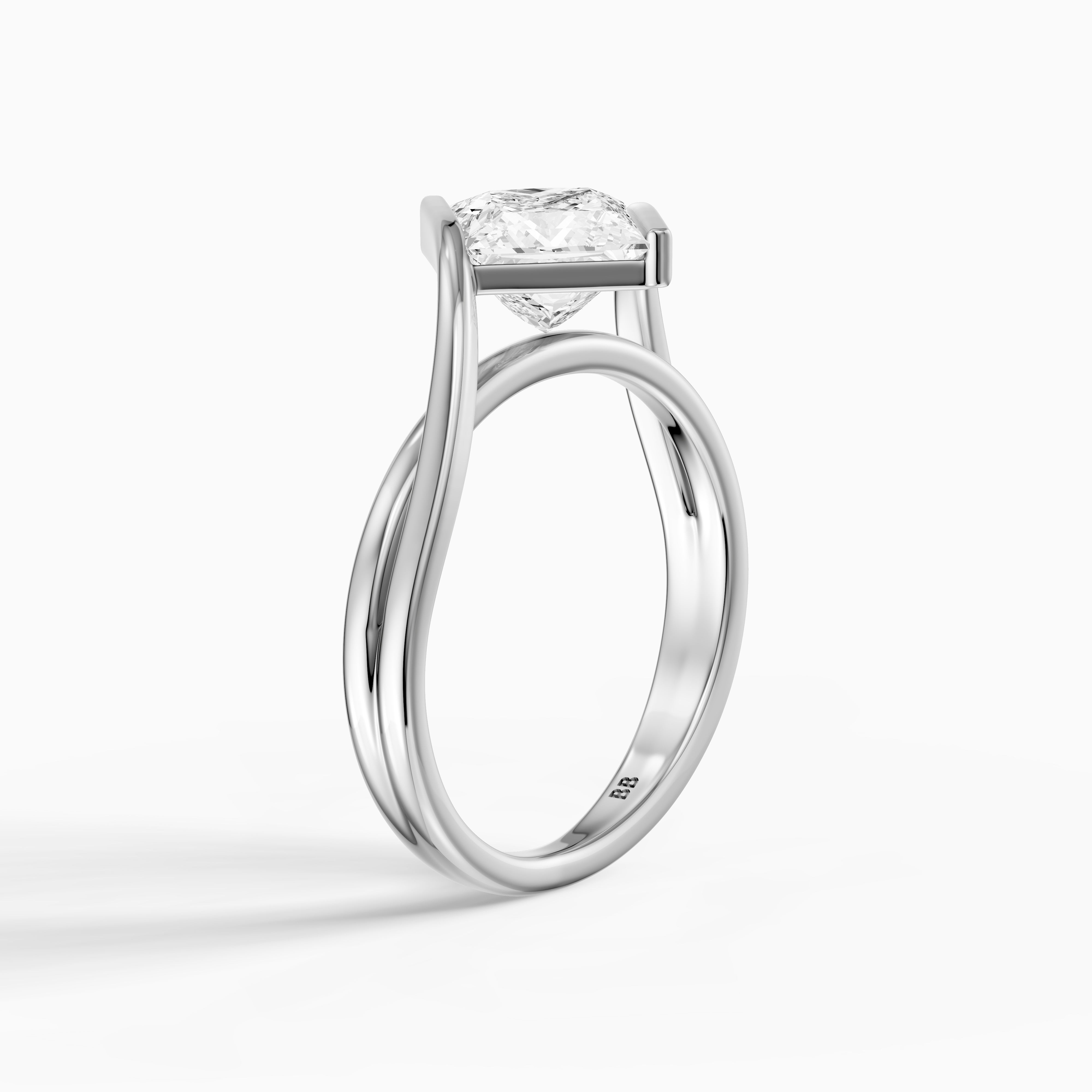 Leia Princess Cut Lab Grown Diamond East West Twist Ring