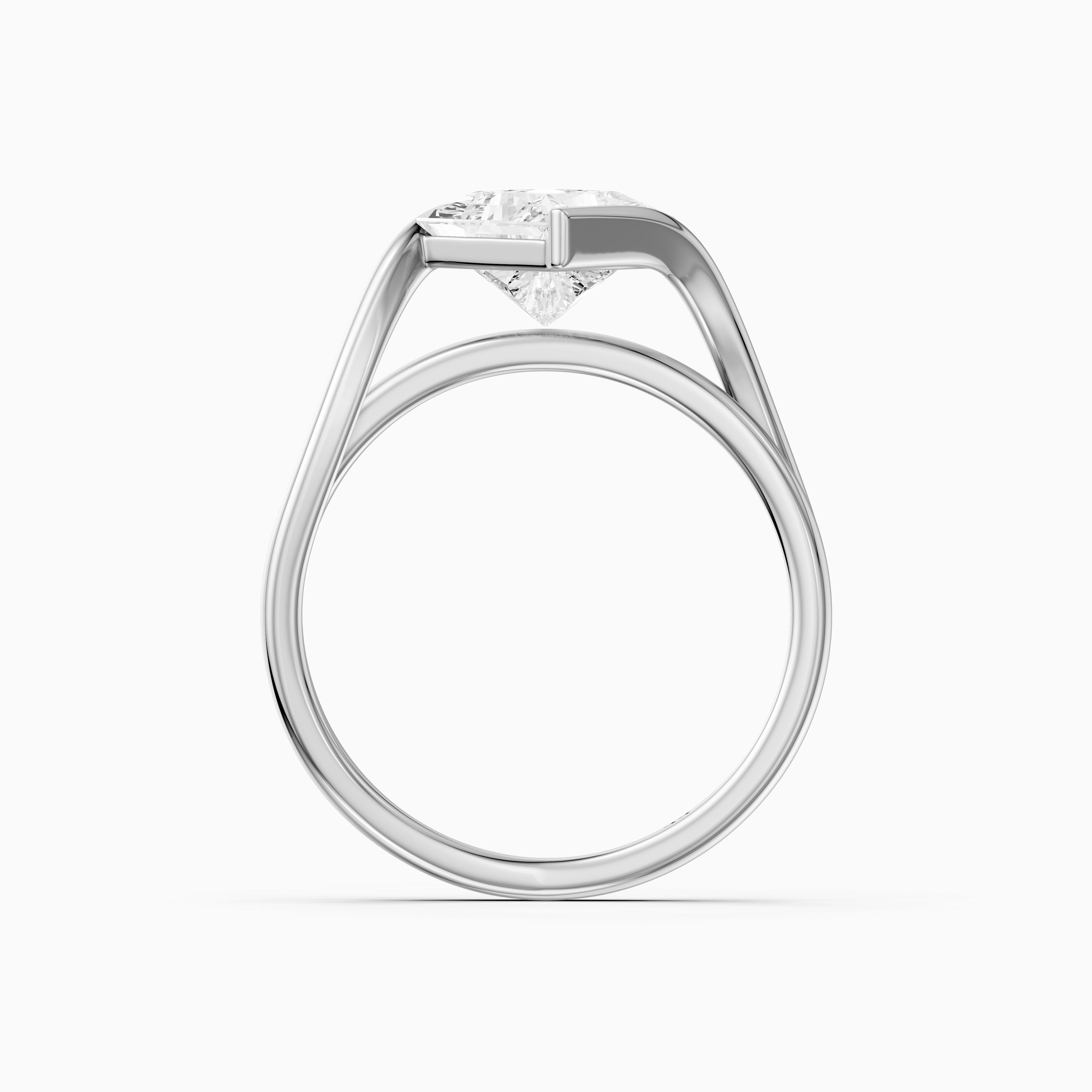 Leia Princess Cut Lab Grown Diamond East West Twist Ring